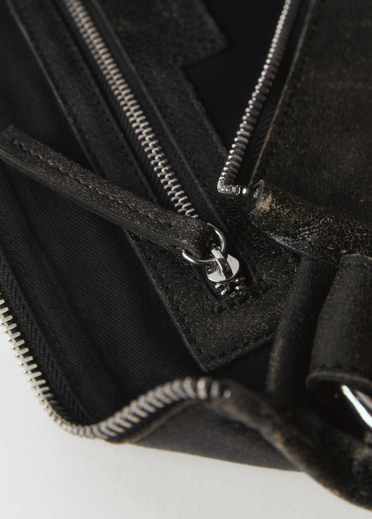 Leather bag with metallic details — Brown