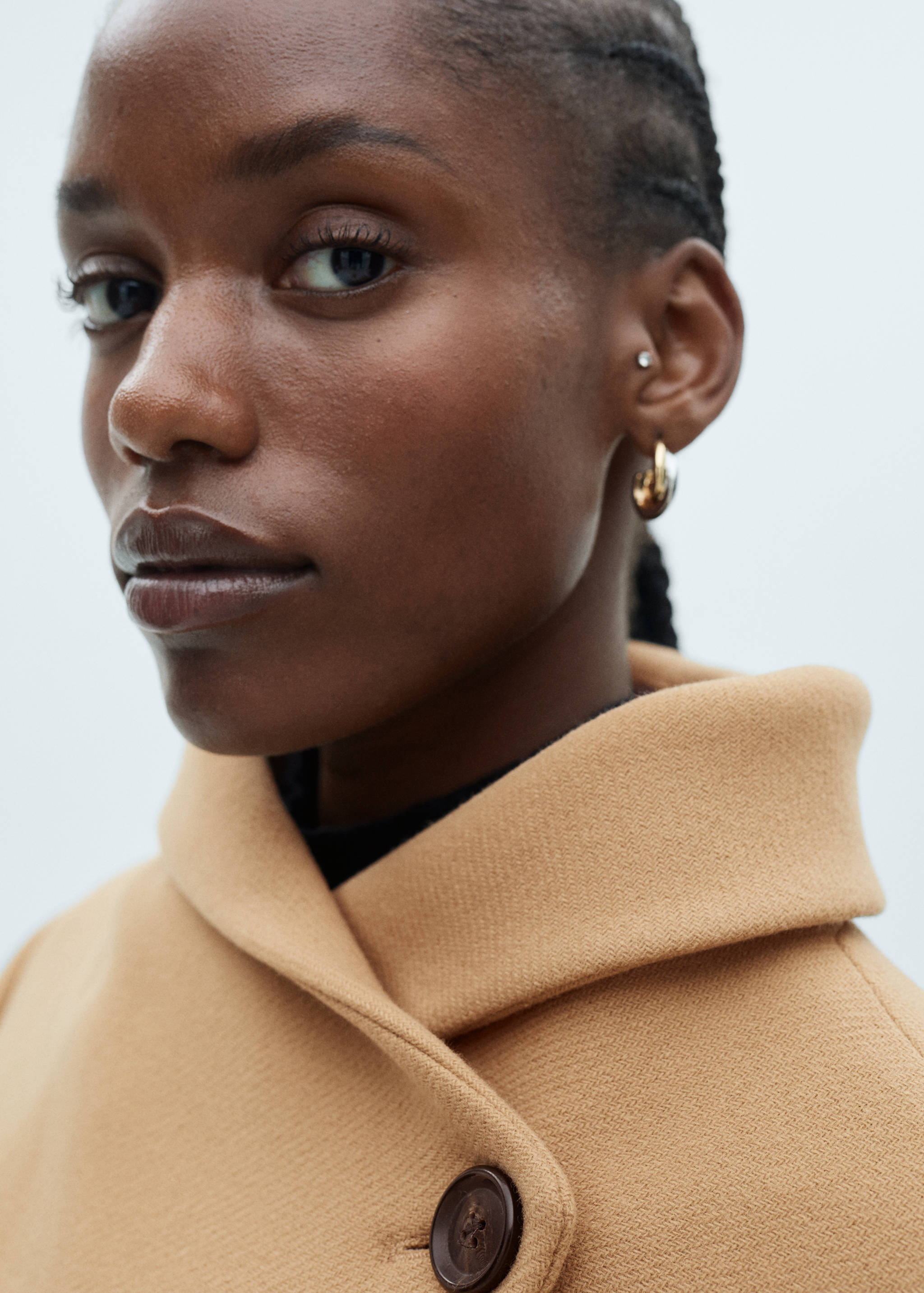 Παλτό μαλλί manteco με ζώνη - Λεπτομέρεια του προϊόντος 4