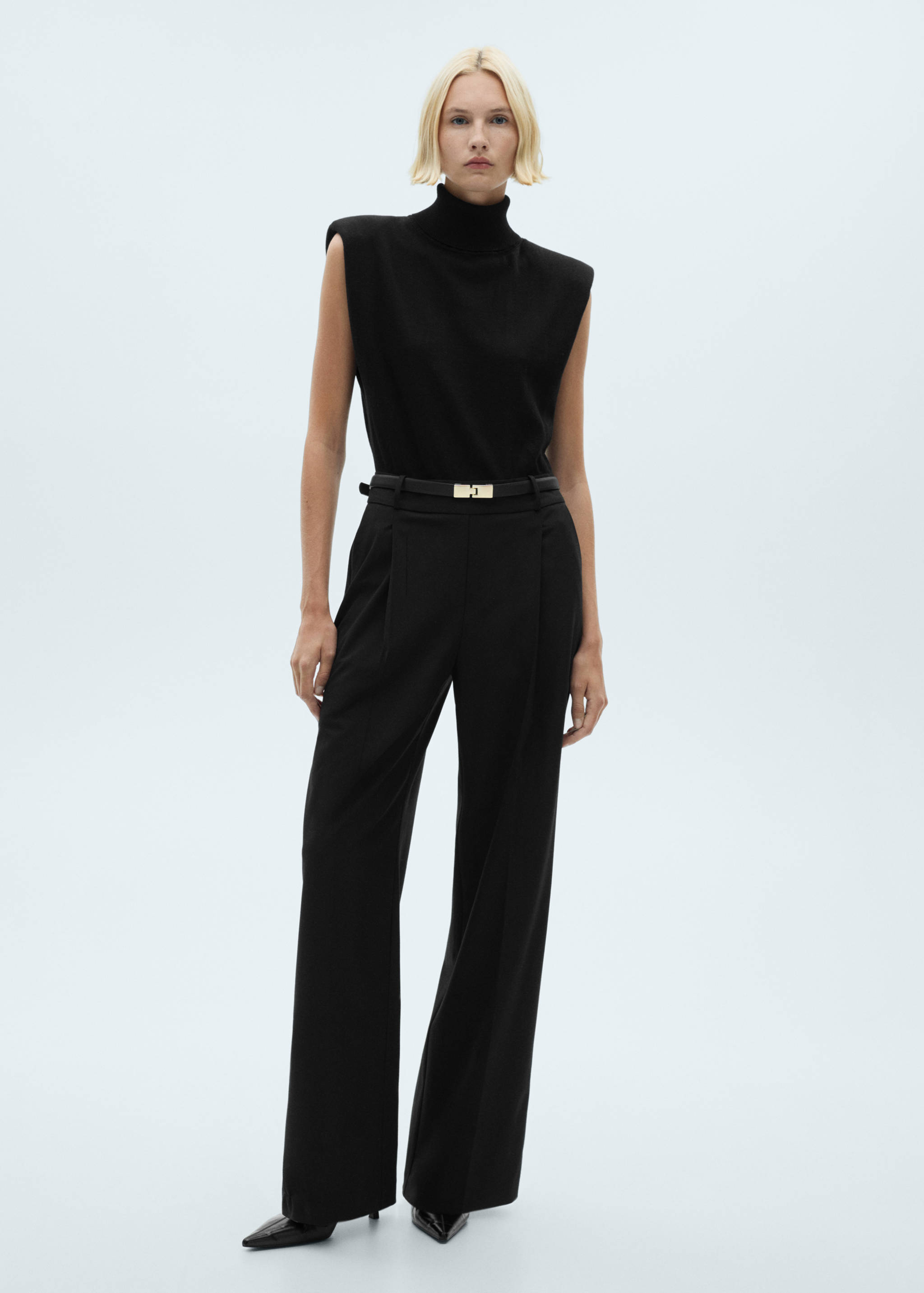 Shoulder padded jumpsuit with belt - General plane