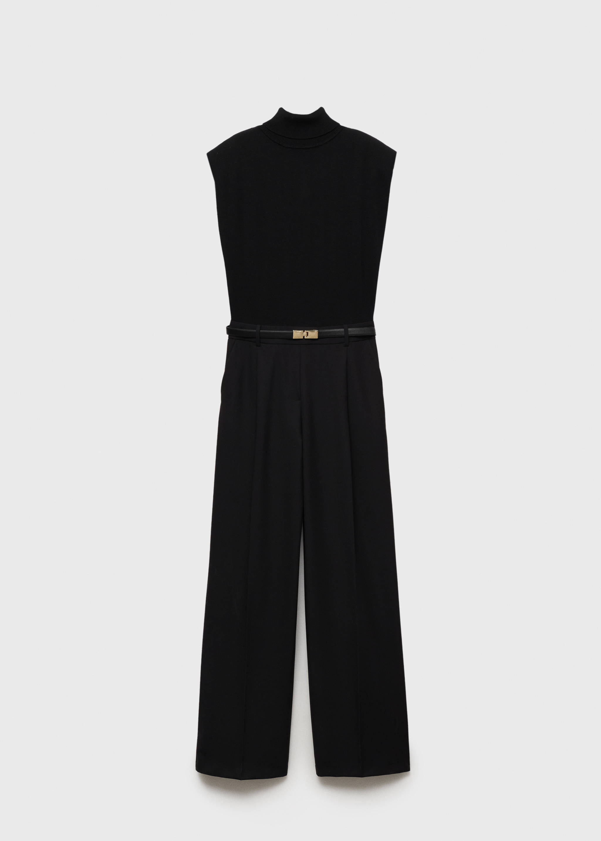 Shoulder padded jumpsuit with belt - Article without model