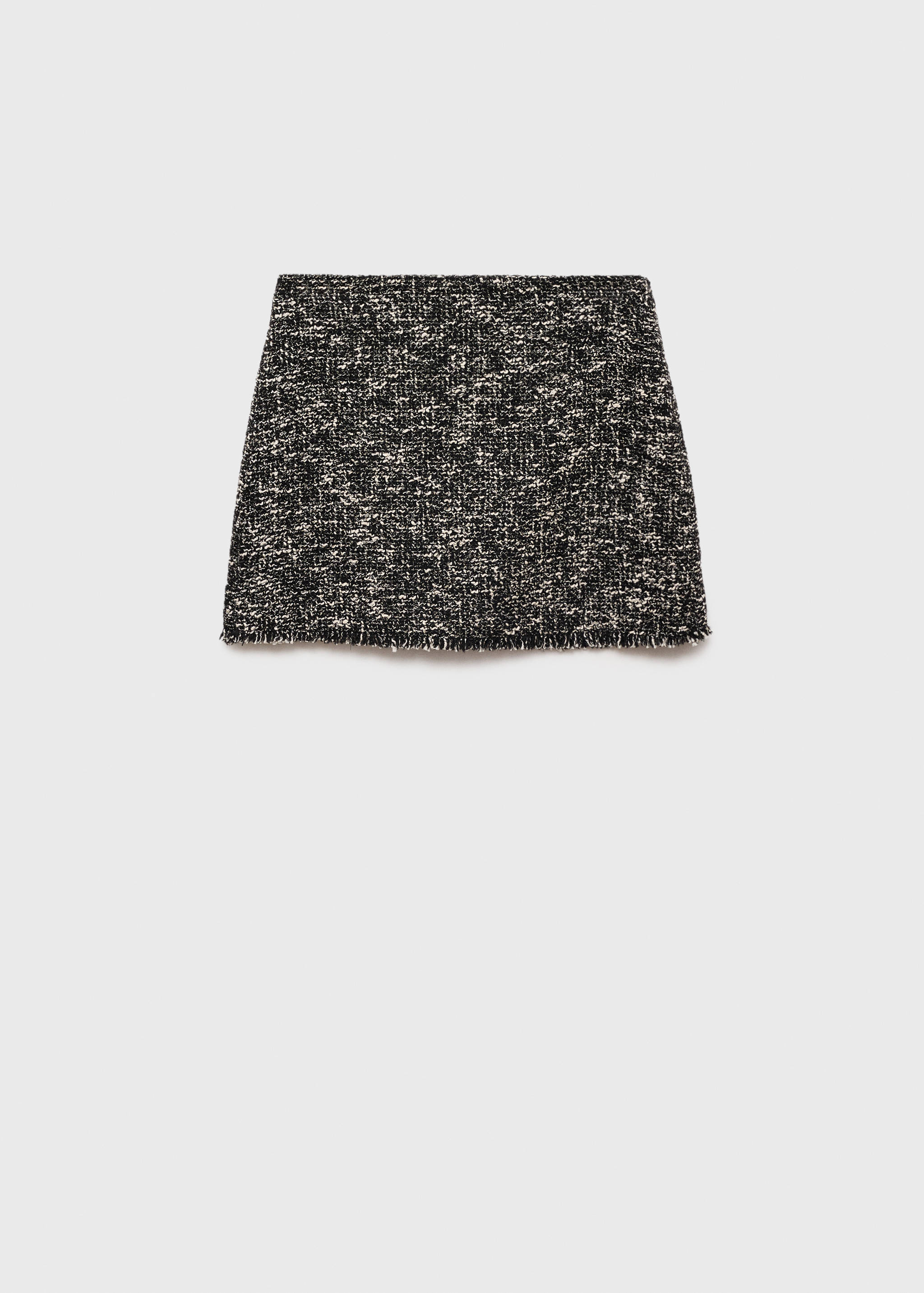 Tweed mini-skirt with frayed edges - Article without model