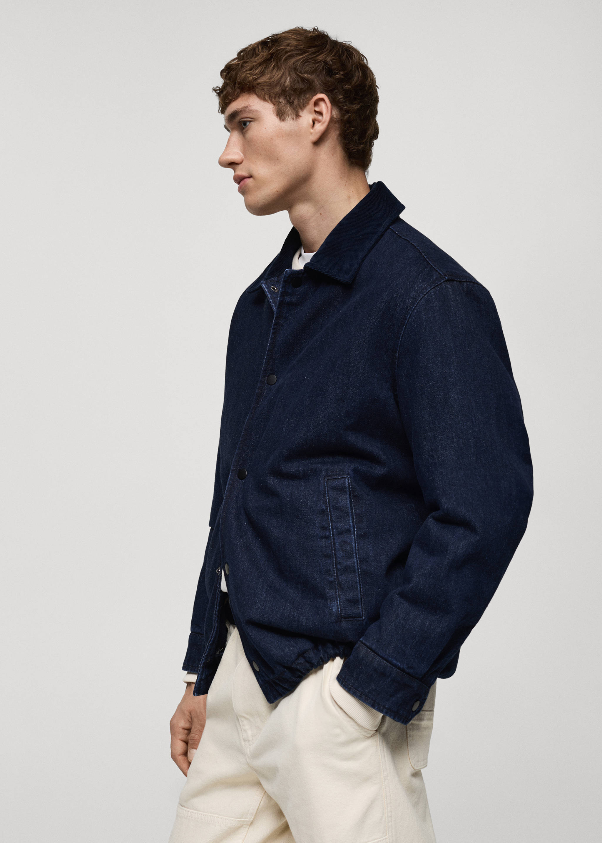 Corduroy collar denim jacket - Details of the article 2