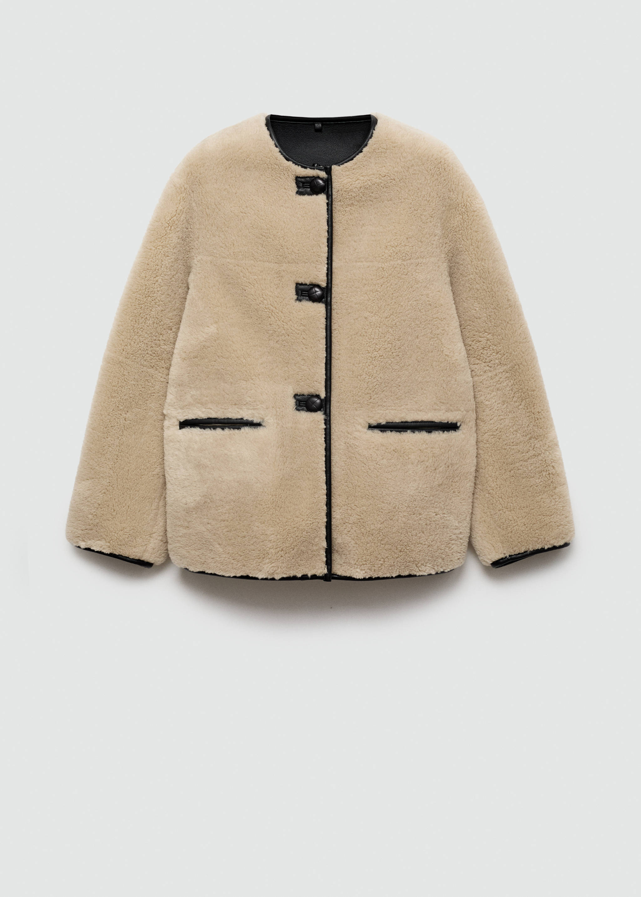 Faux-fur coat with appliqués - Article without model