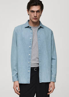 Regular fit denim shirt — Light Blue 1