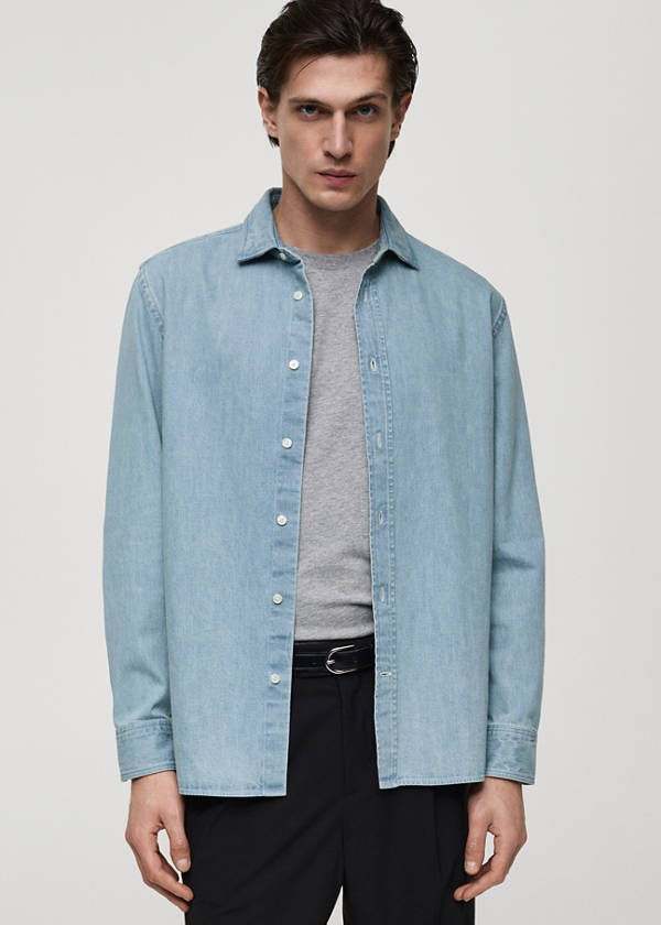 Regular fit denim shirt — Light Blue
