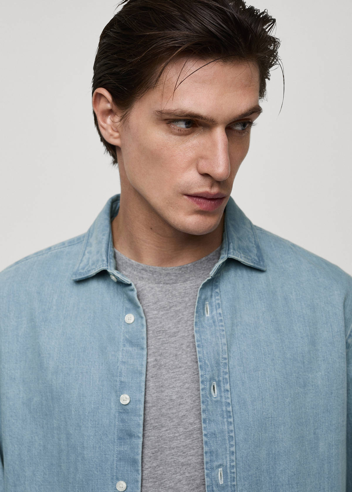 Regular fit denim shirt — Light Blue