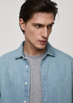Regular fit denim shirt — Light Blue 4
