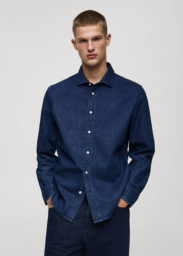Regular fit denim shirt — Dark Blue