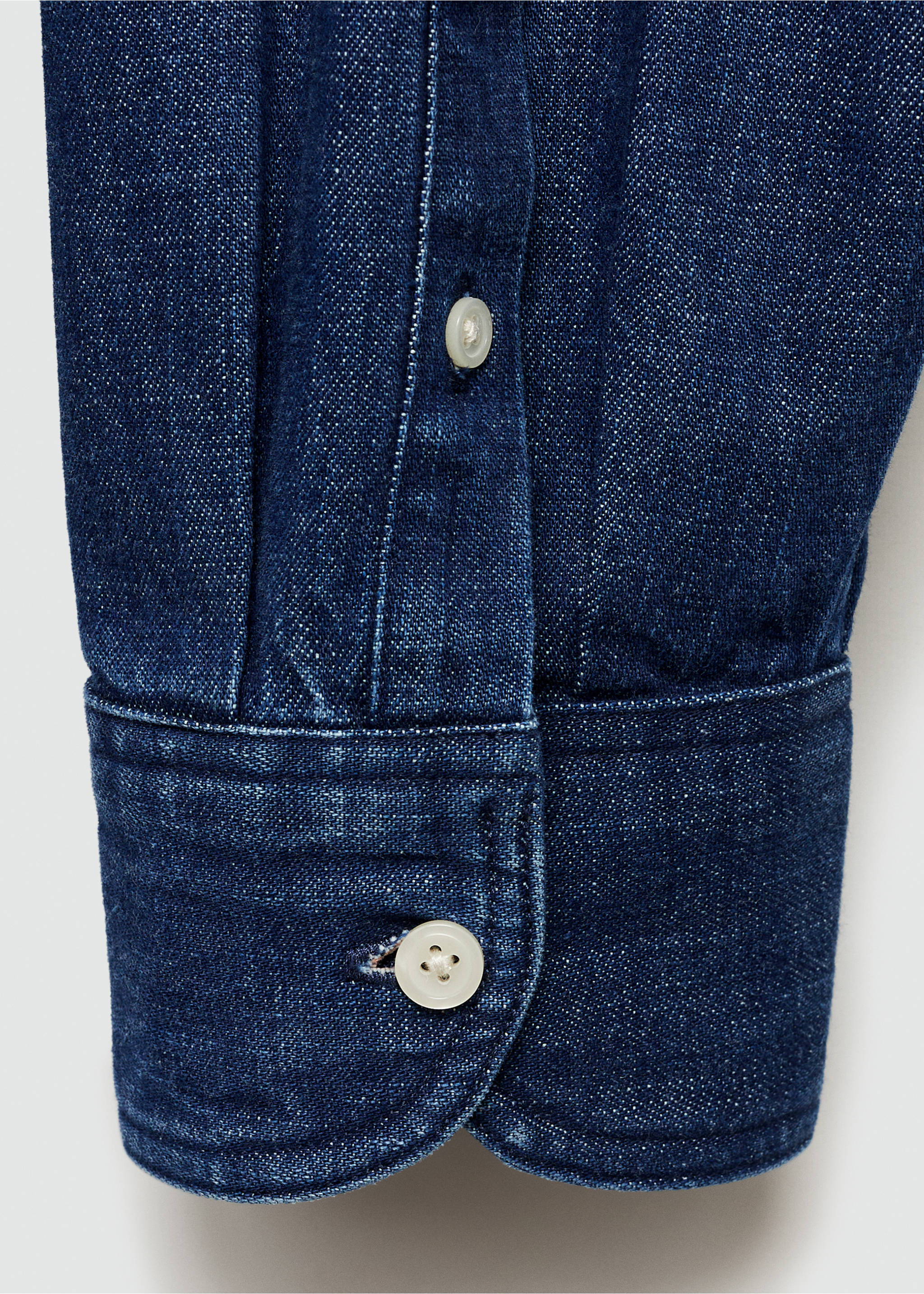 Regular fit denim shirt - Details of the article 0, Dark Blue. Ref: 77097916-00.