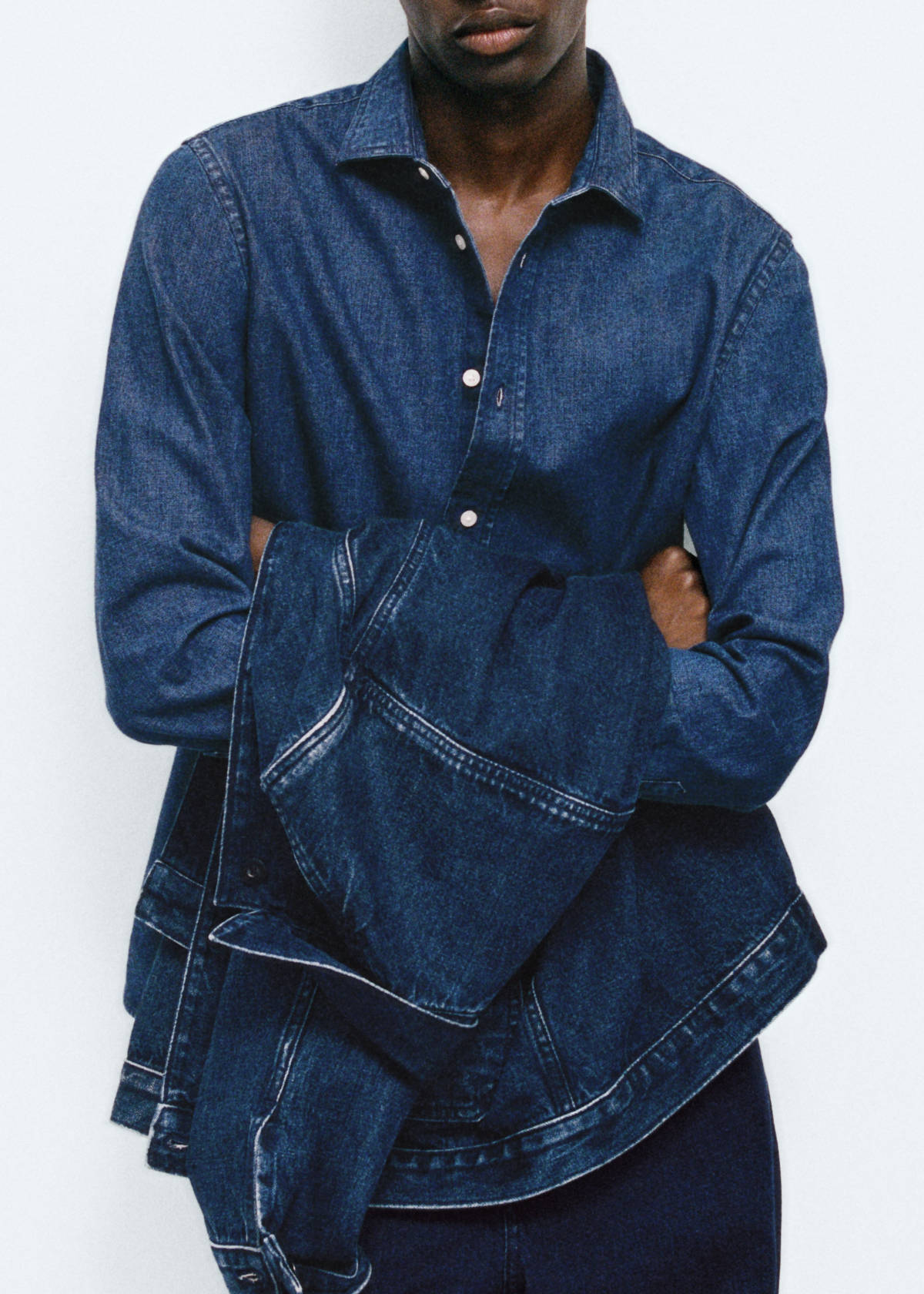 Regular fit denim shirt — Dark Blue
