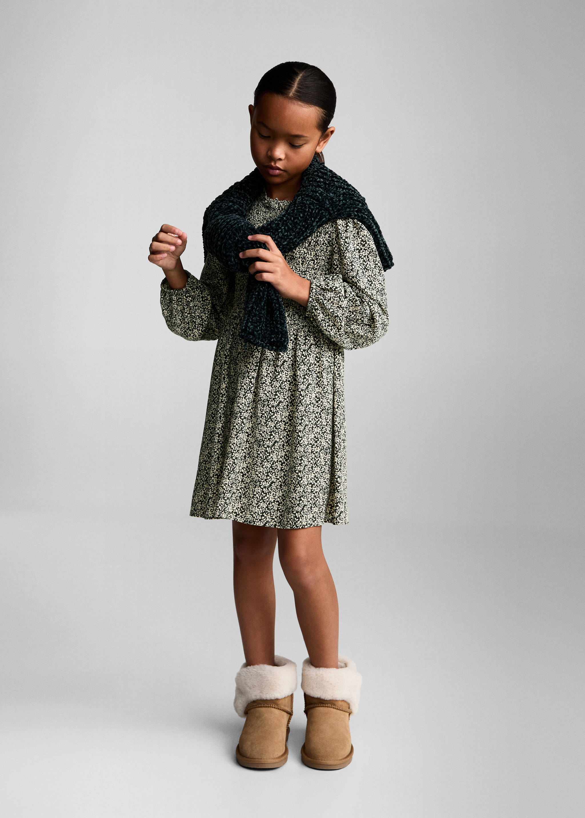 Buttoned printed dress - General plane