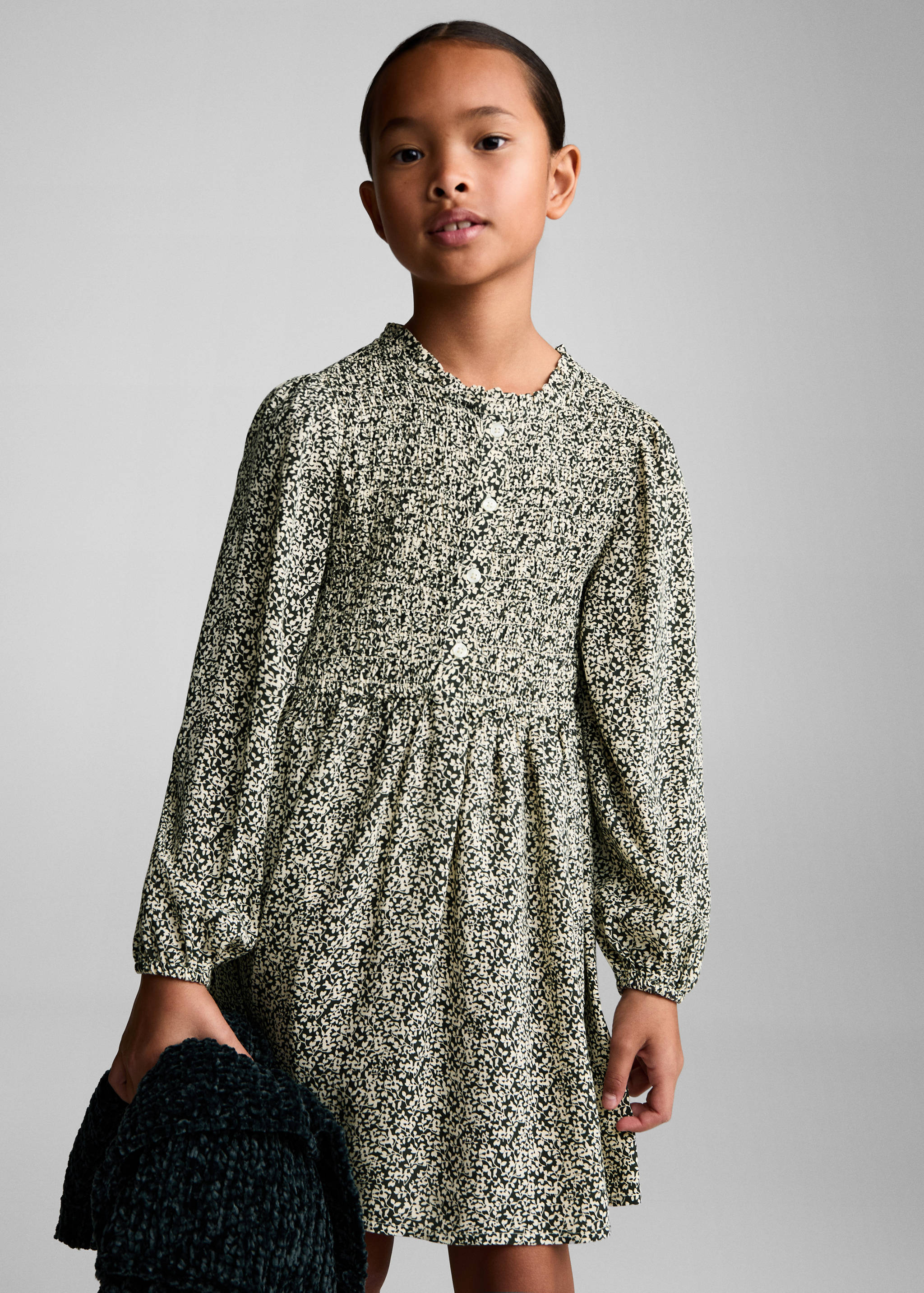 Buttoned printed dress - Medium plane