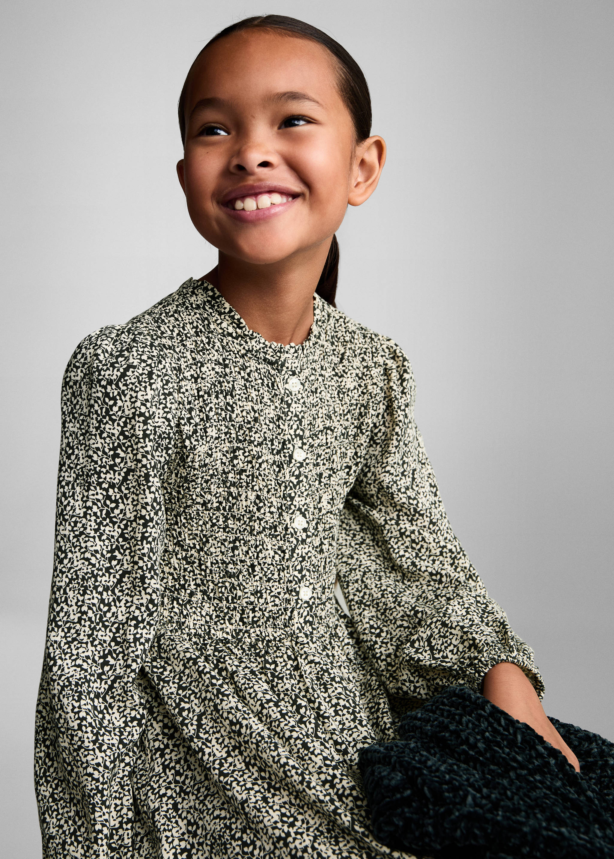 Buttoned printed dress - Details of the article 1