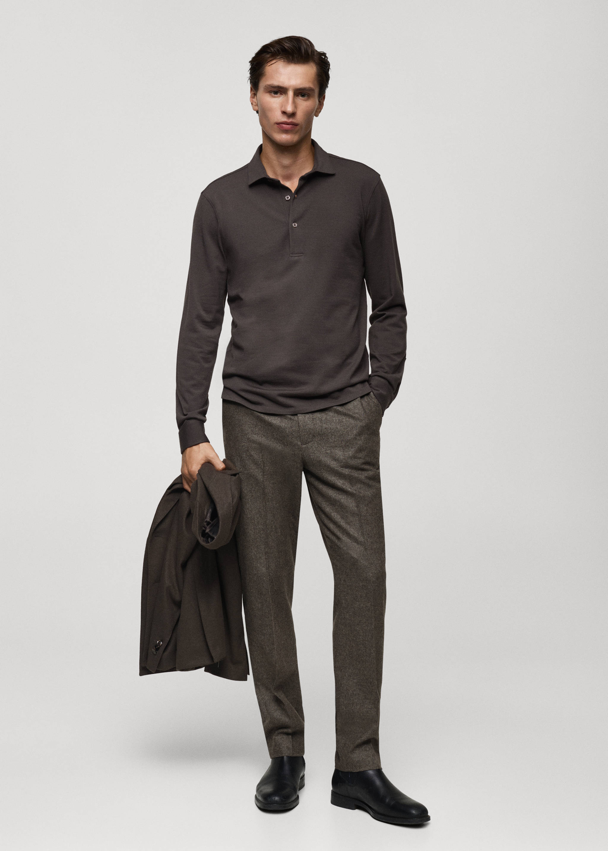 Wool regular-fit polo shirt - General plane