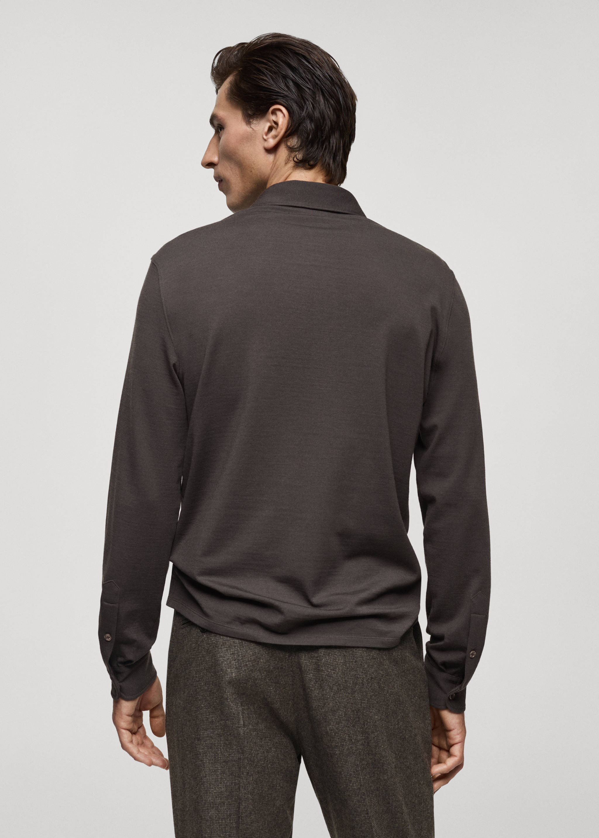 Wool regular-fit polo shirt - Reverse of the article