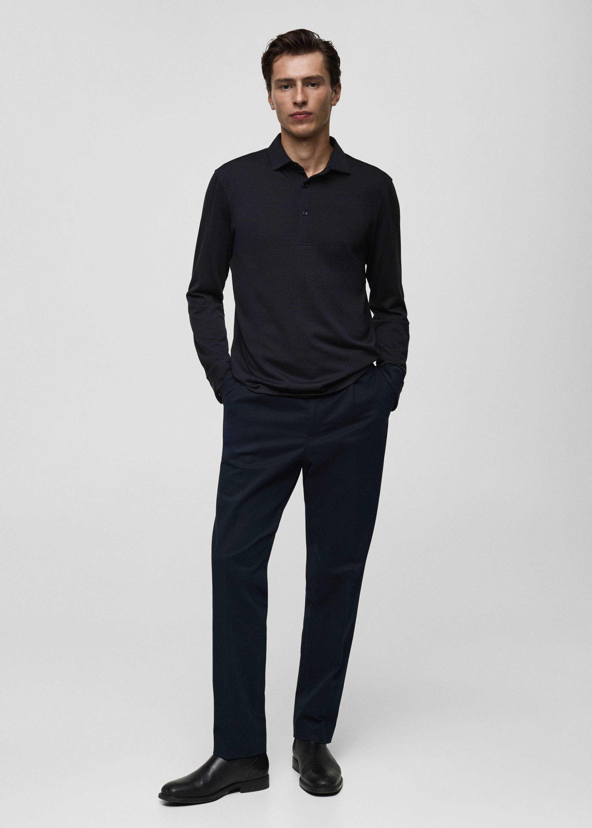 Wool regular-fit polo shirt - General plane