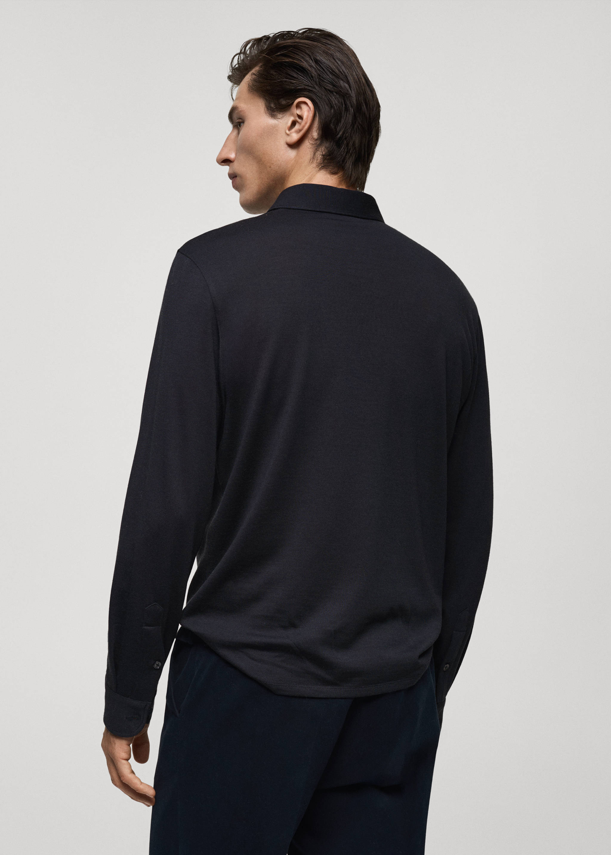 Wool regular-fit polo shirt - Reverse of the article