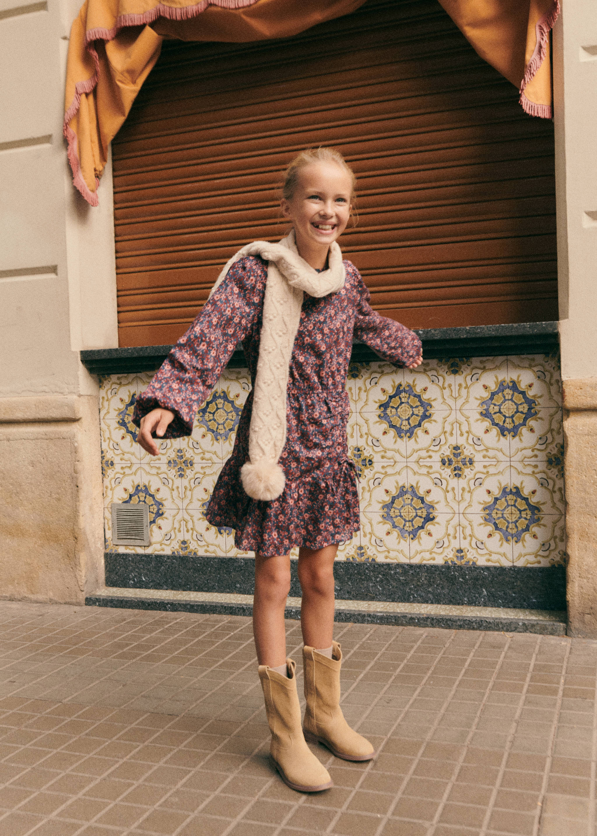 Ruched floral dress - General plane