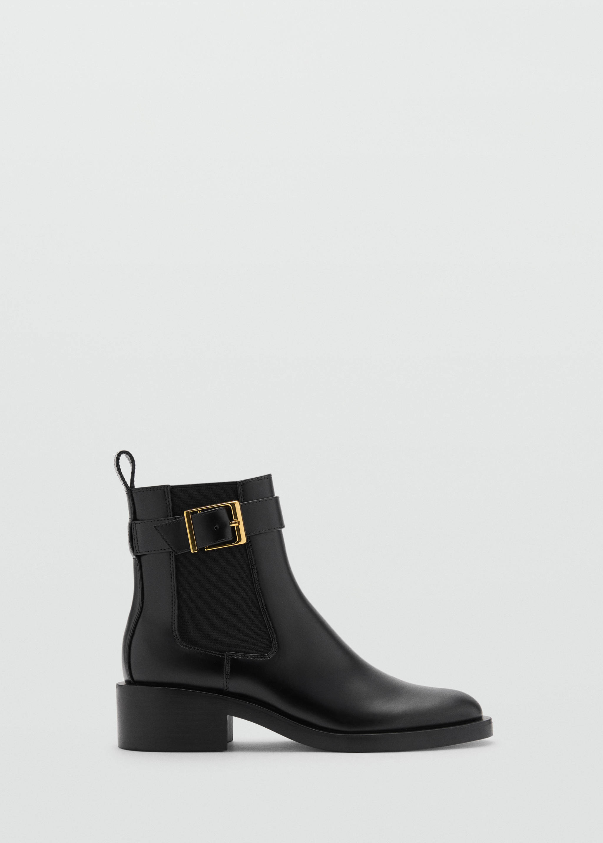 Ankle boots with elastic panel and buckle - Article without model