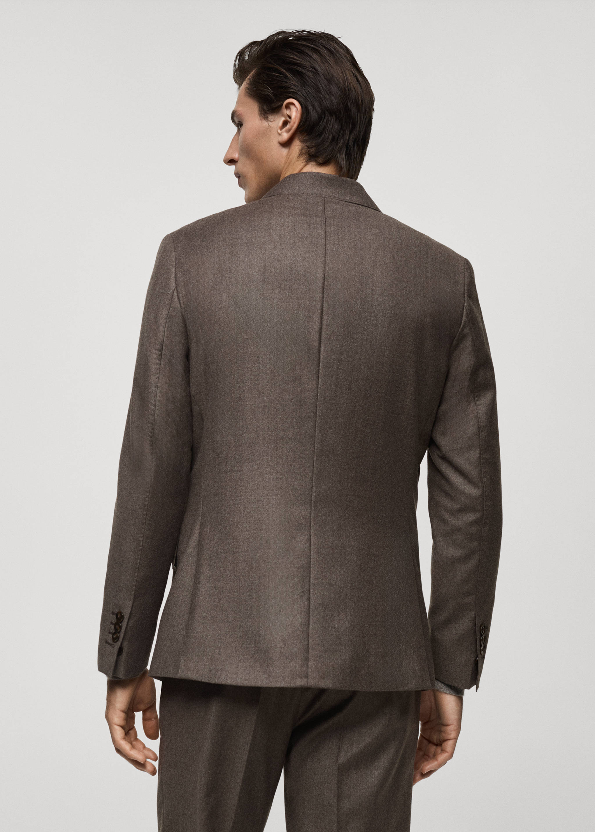 Italian 100% virgin wool flannel suit jacket - Reverse of the article