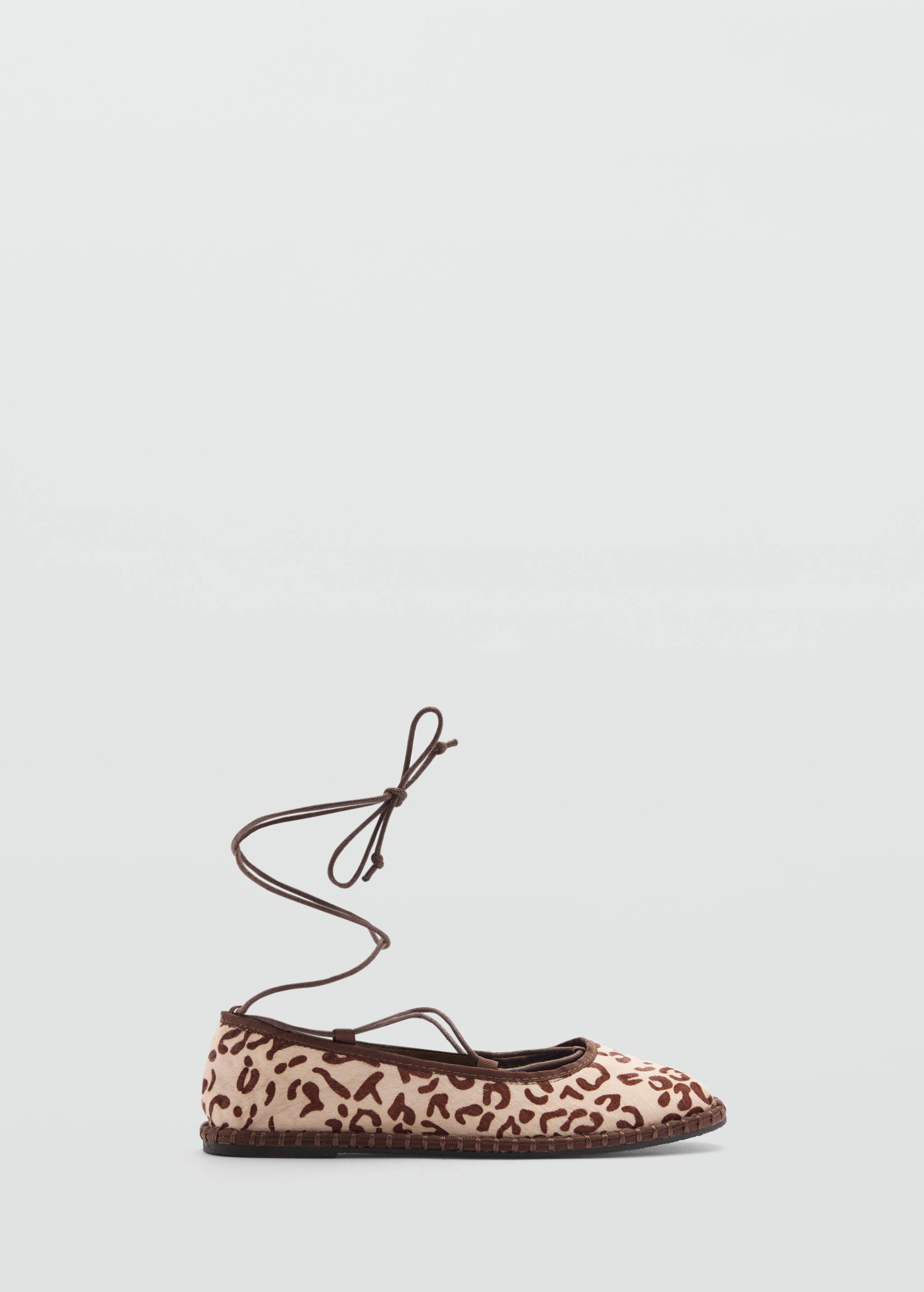 Leopard-print leather ballerinas - Article without model