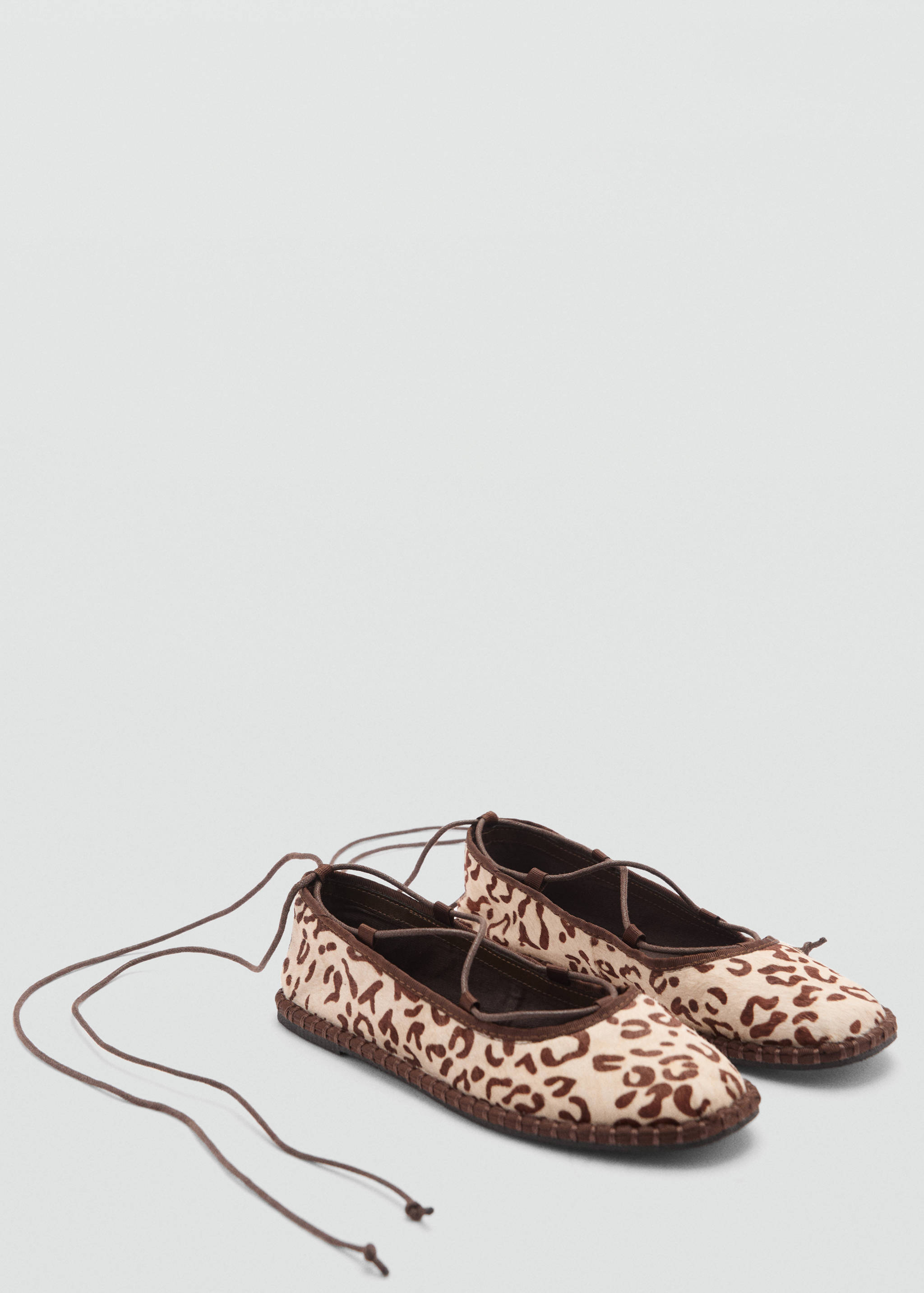 Leopard-print leather ballerinas - Medium plane