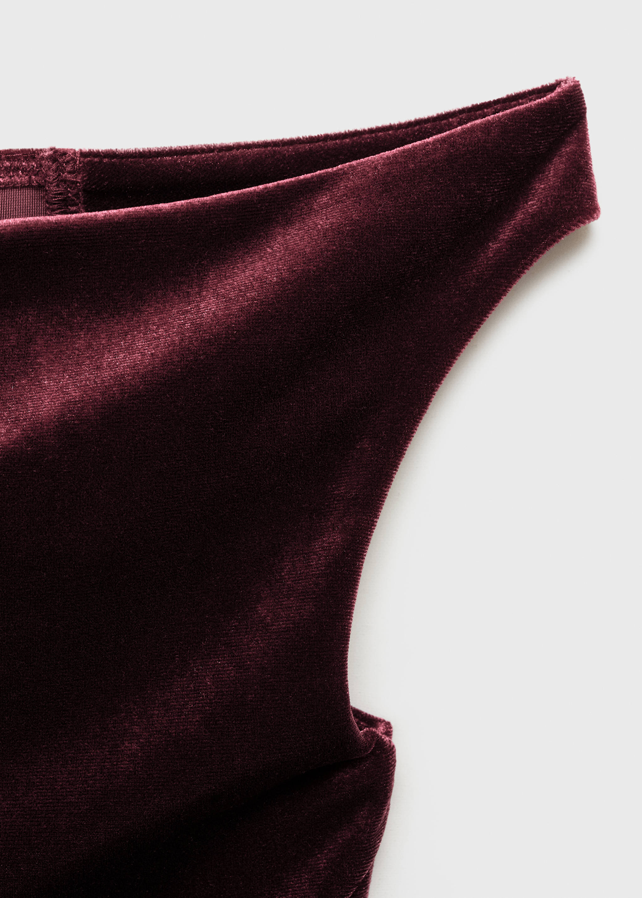 Asymmetric velvet top - Details of the article 0