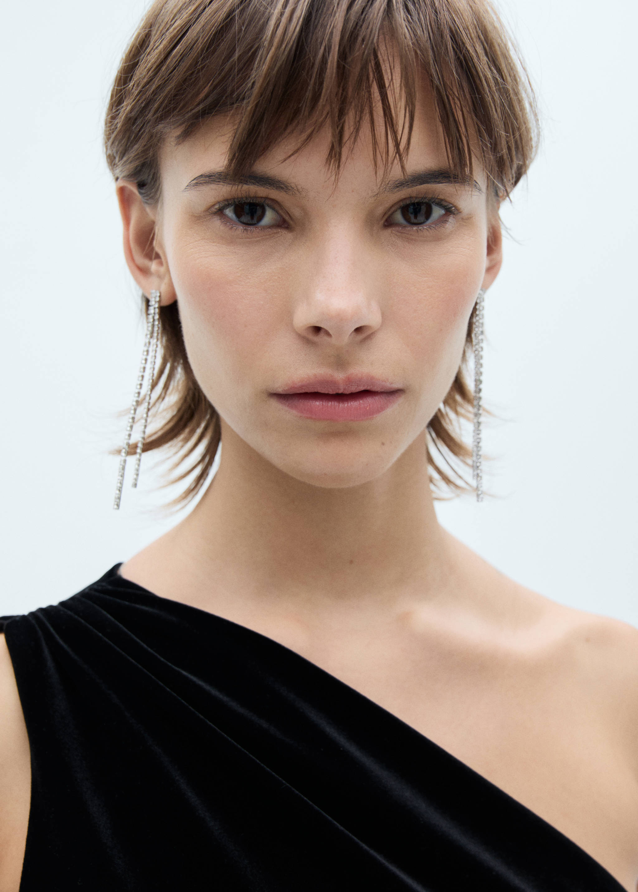 Asymmetric velvet jumpsuit - Details of the article 1