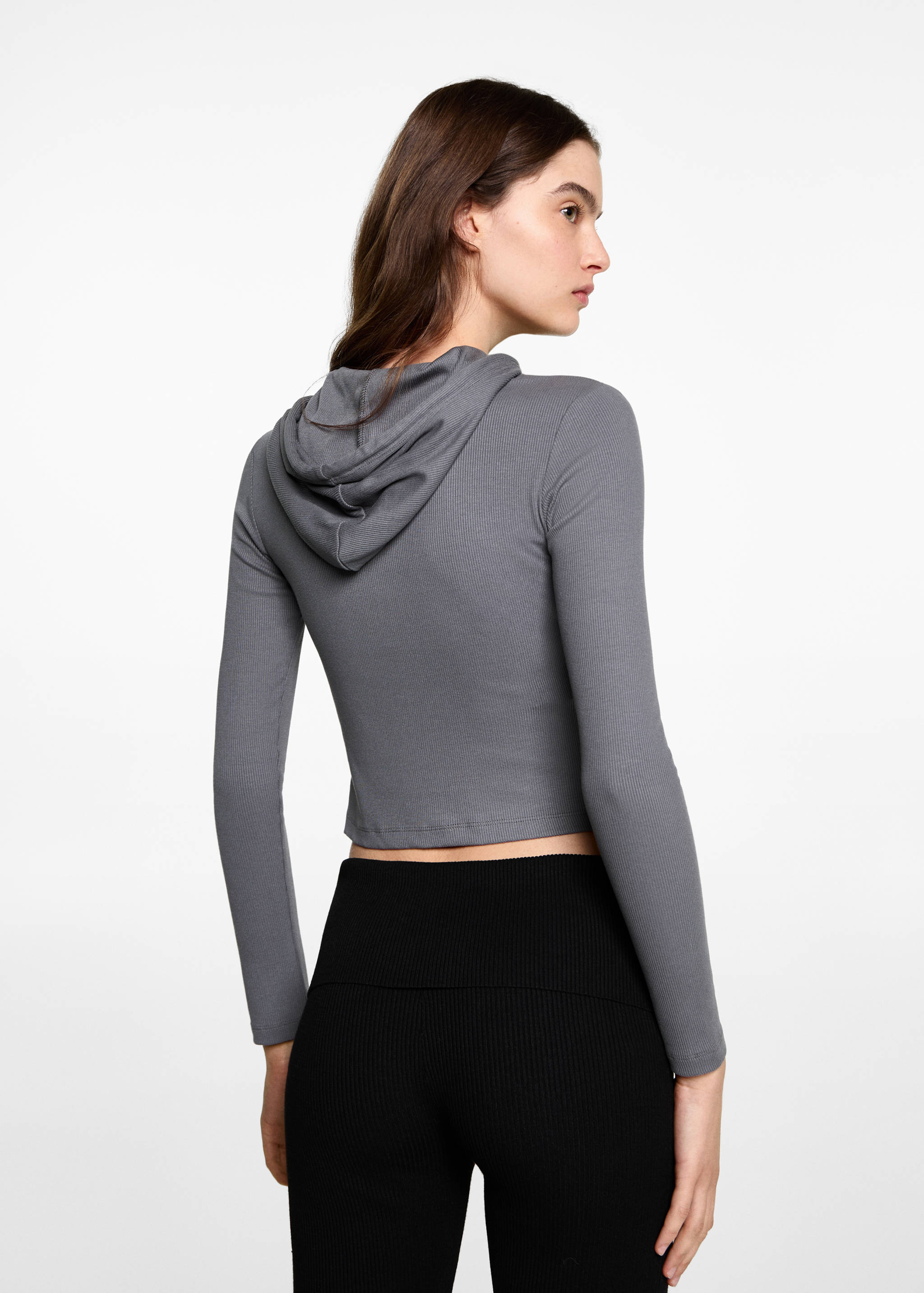 Lastikli kapüşonlu sweatshirt - Ürünün arkası