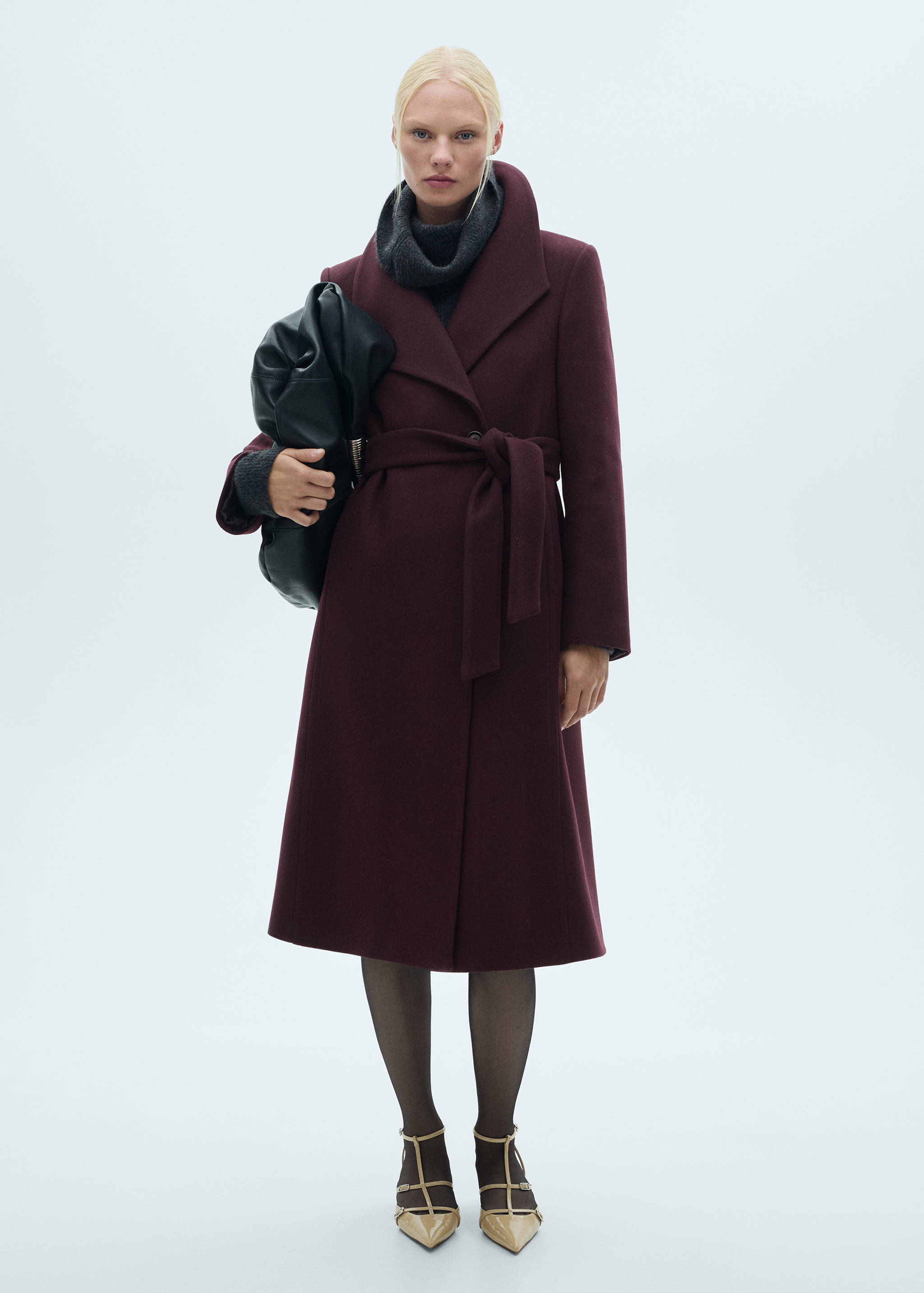 Manteco wool coat with belt - General plane