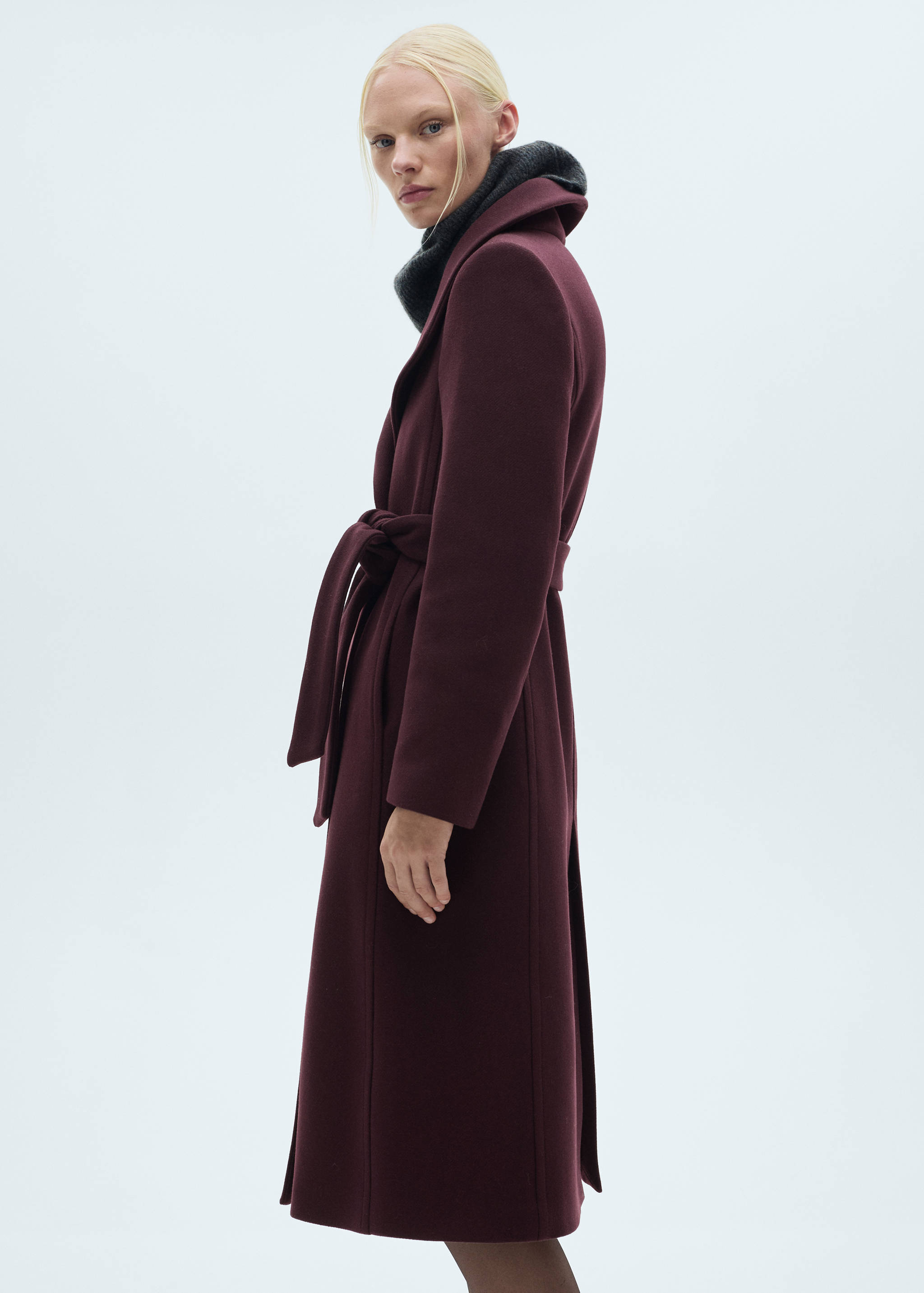 Manteco wool coat with belt - Medium plane