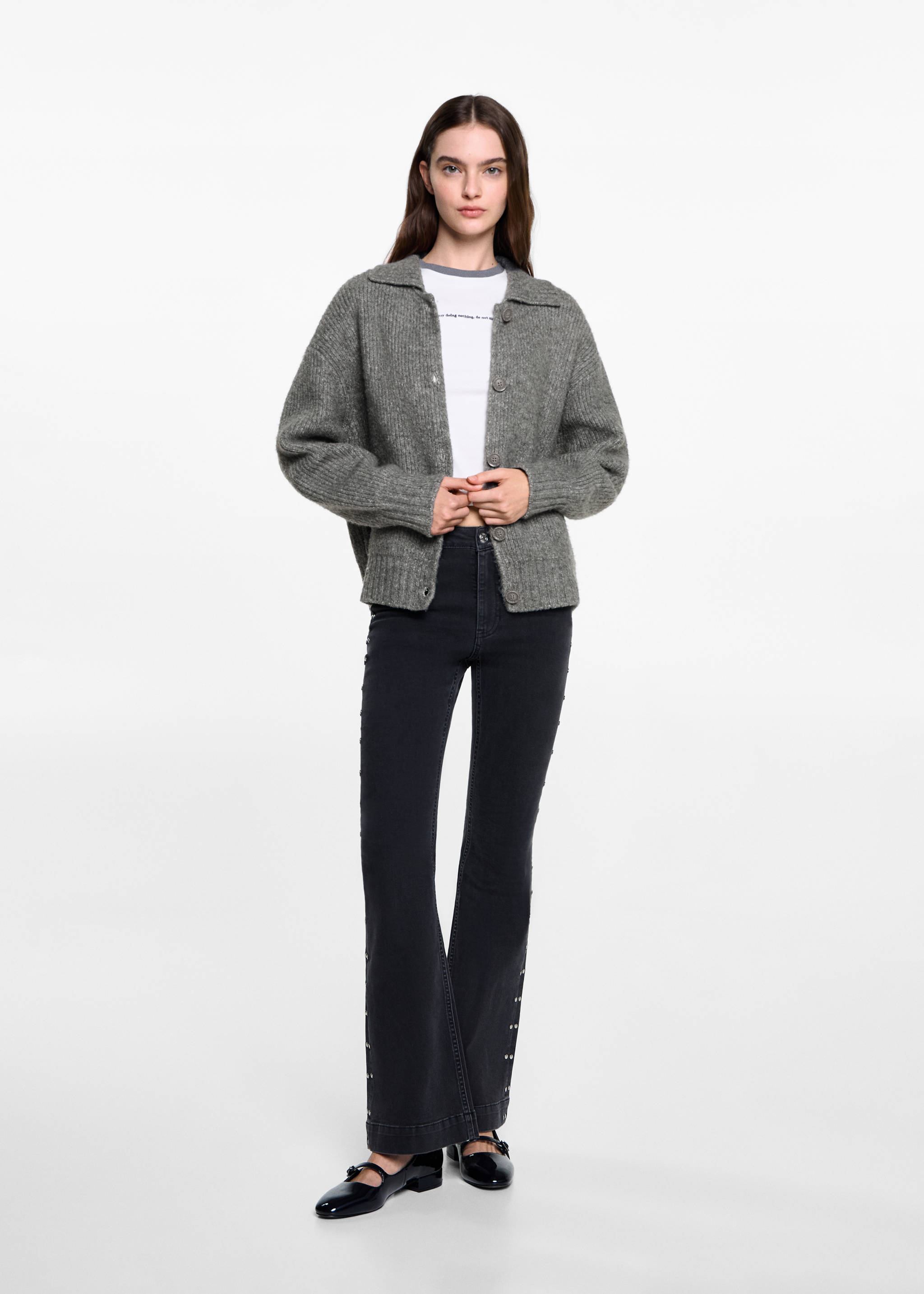 Polo-neck cardigan - General plane