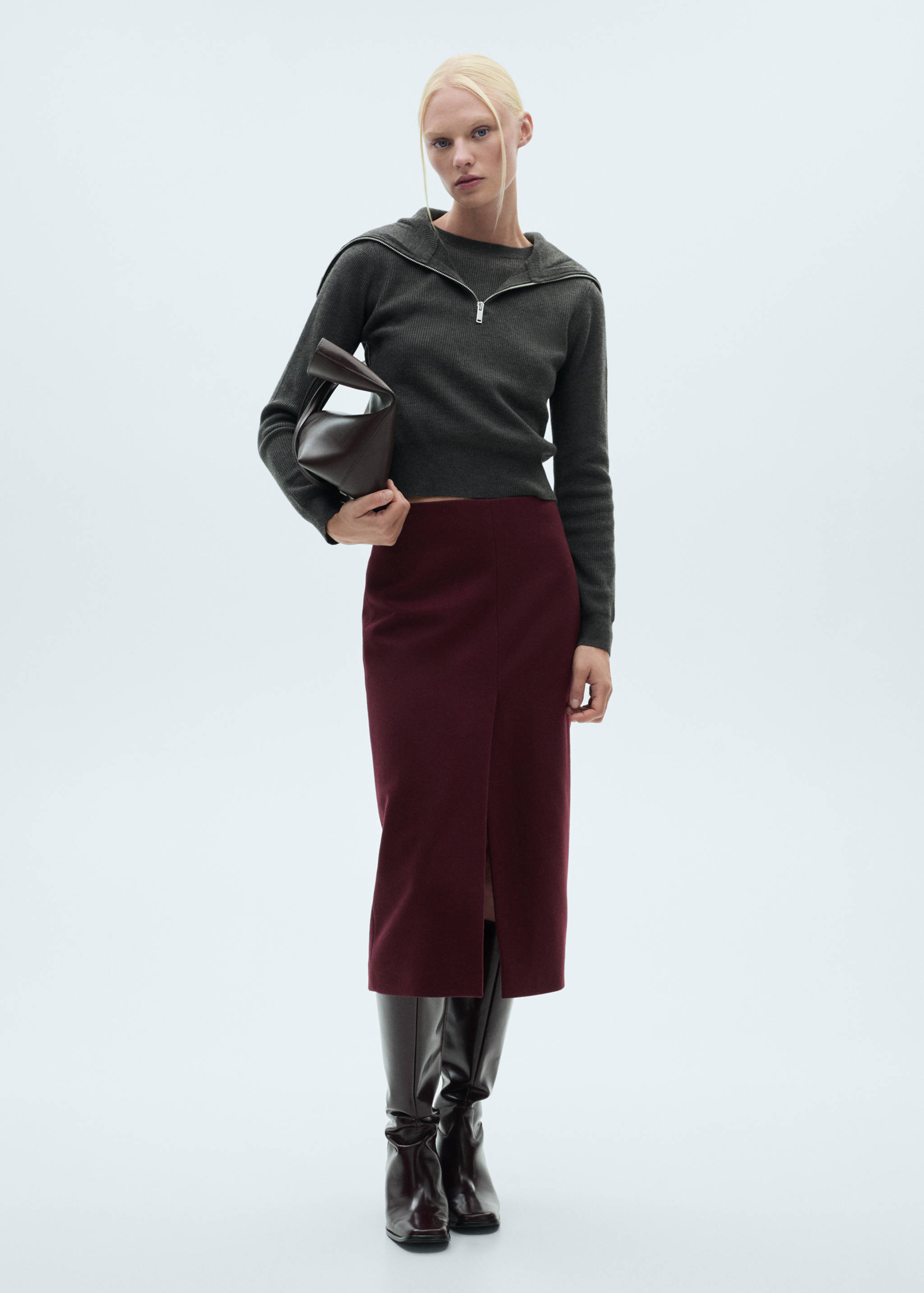 Юбка из шерсти с разрезом - Деталь изделия 2