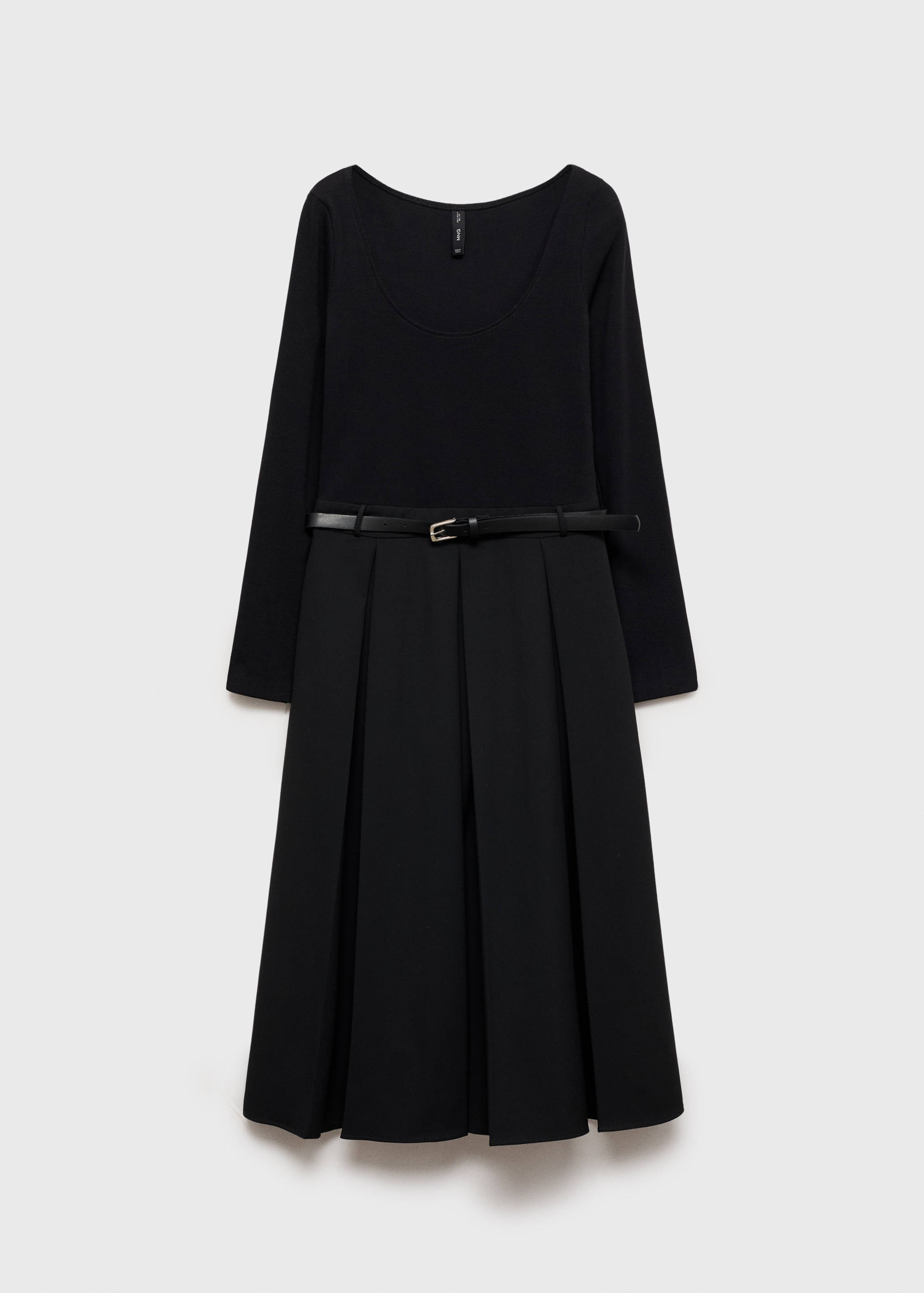 Vestido combinado tablas cinturón - Artículo sin modelo