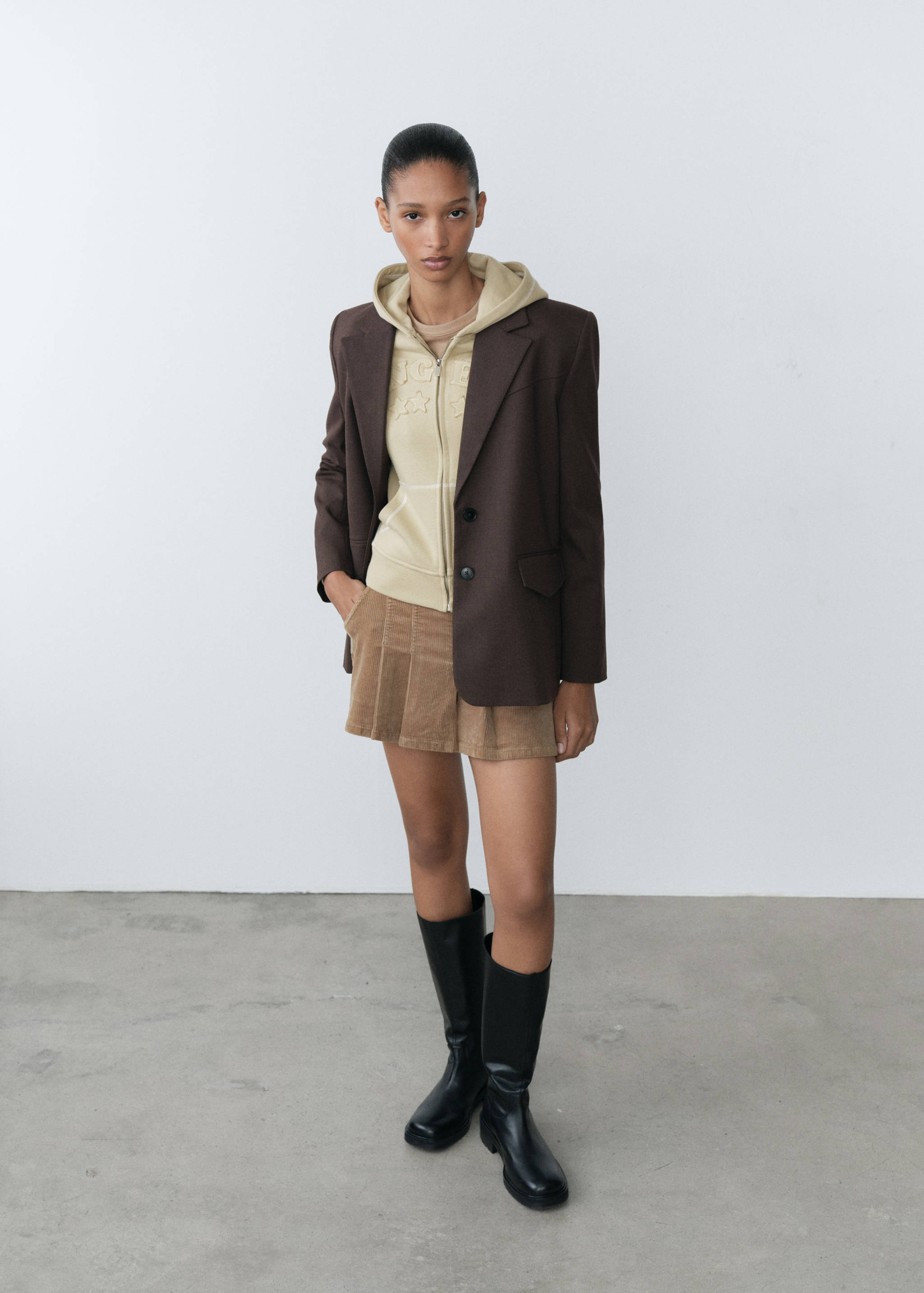 Cotton sweatshirt with embroidered message - General plane