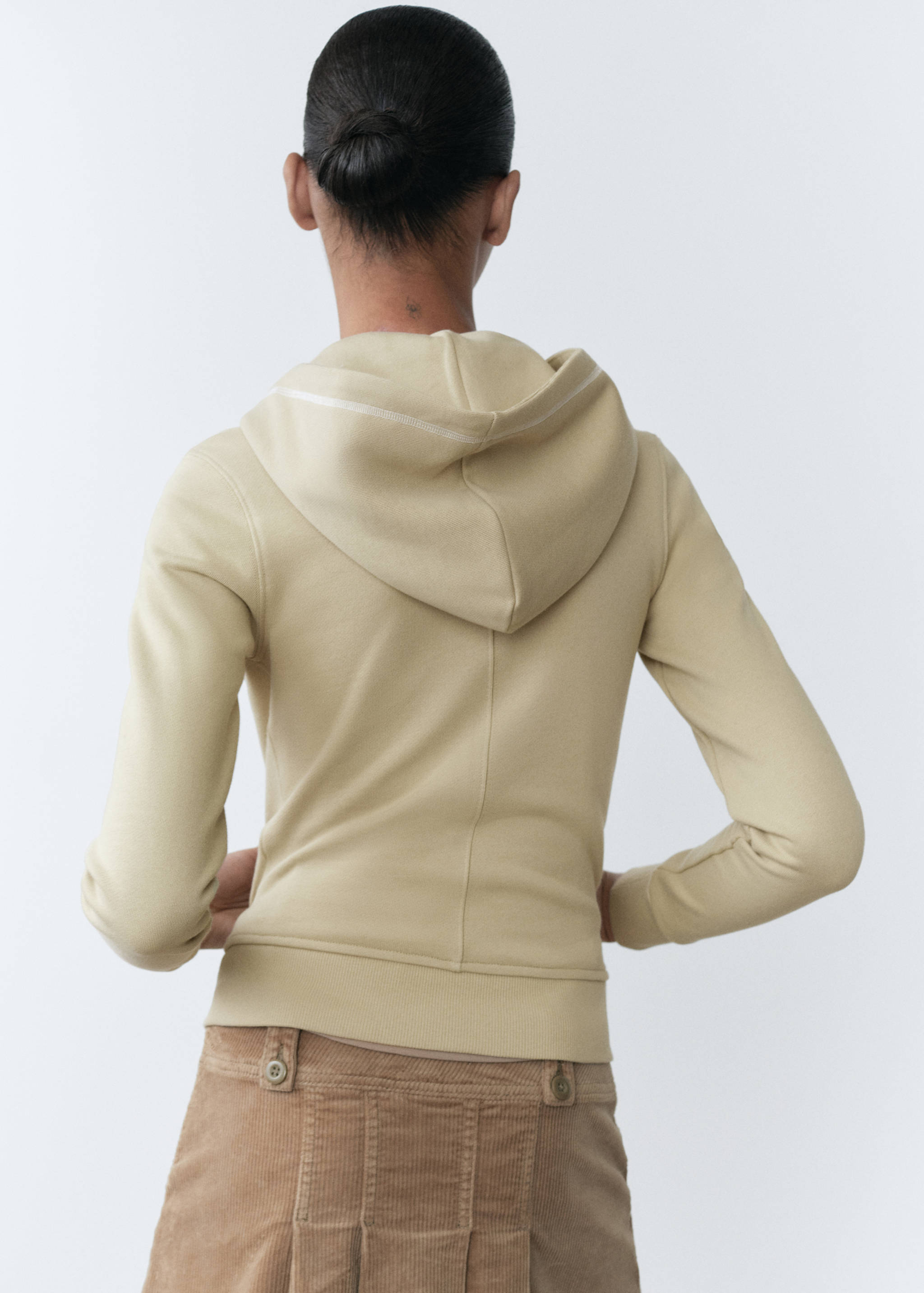 Cotton sweatshirt with embroidered message - Reverse of the article