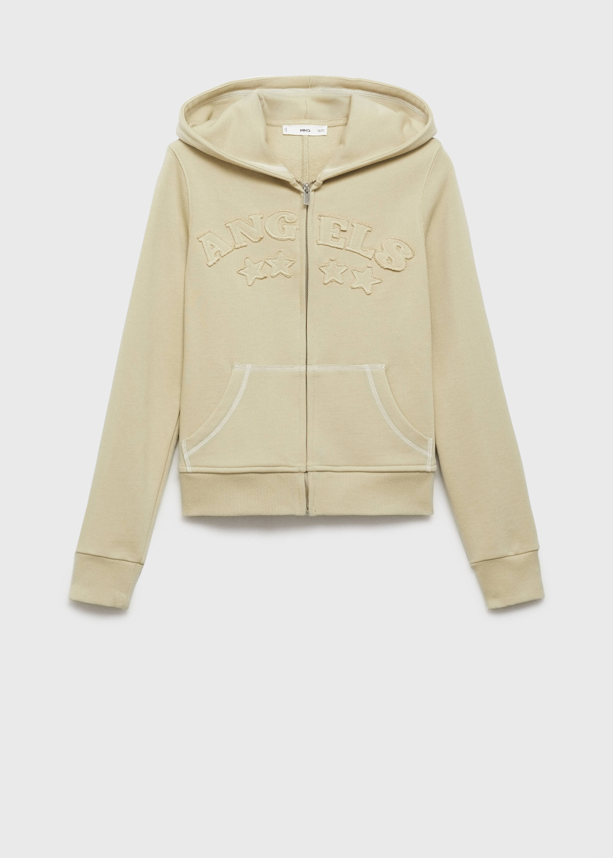 Cotton sweatshirt with embroidered message - Article without model