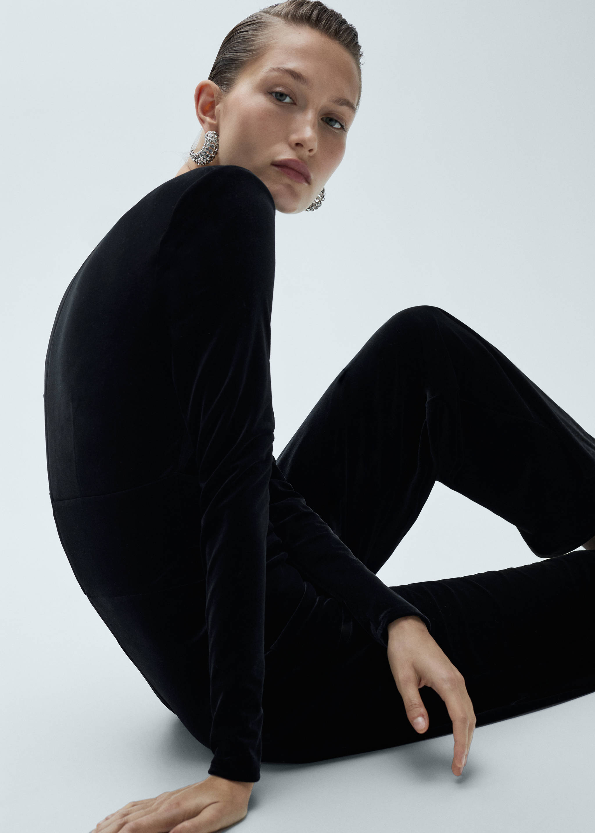 Crossed velvet jumpsuit - Medium plane