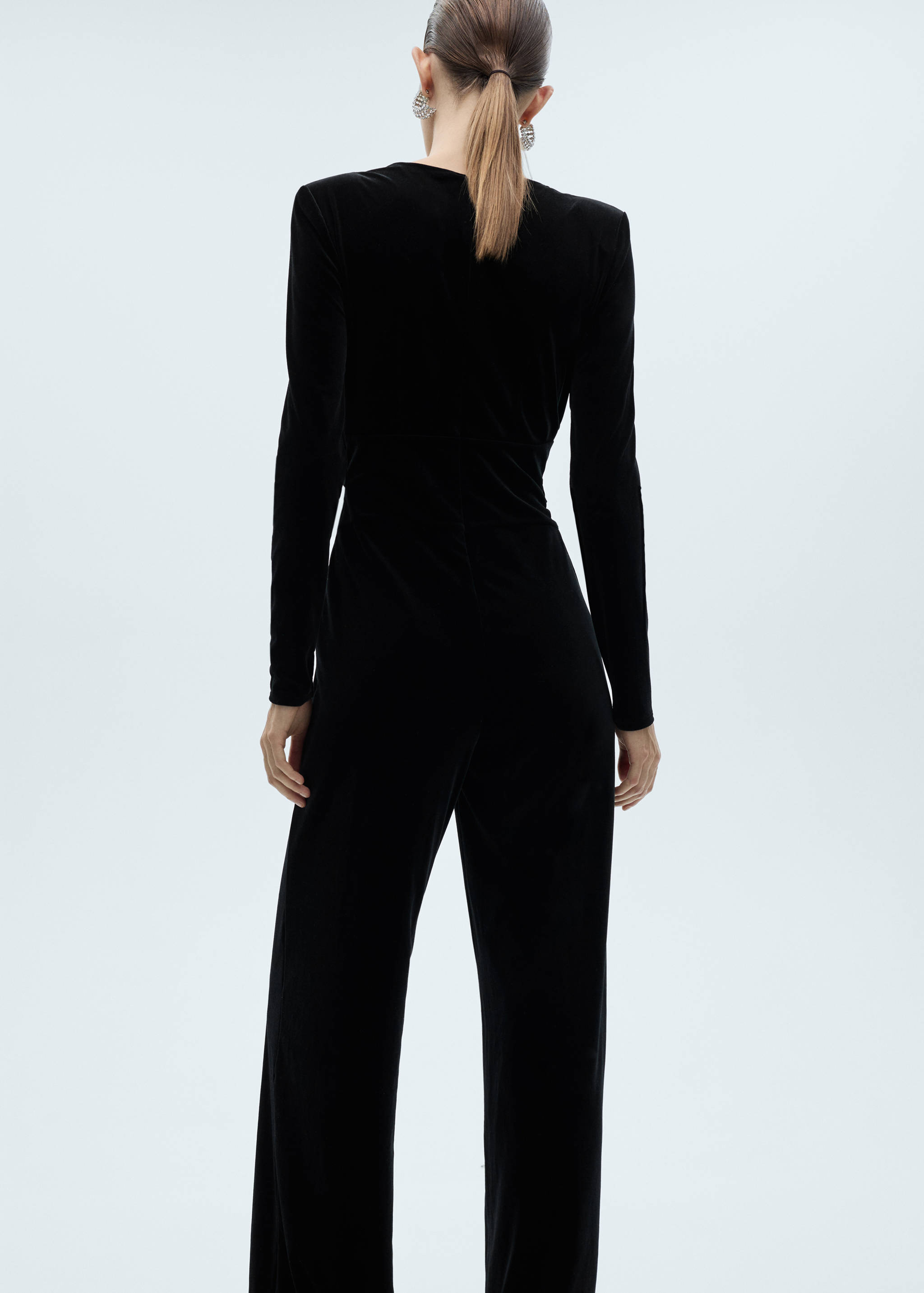 Crossed velvet jumpsuit - Reverse of the article