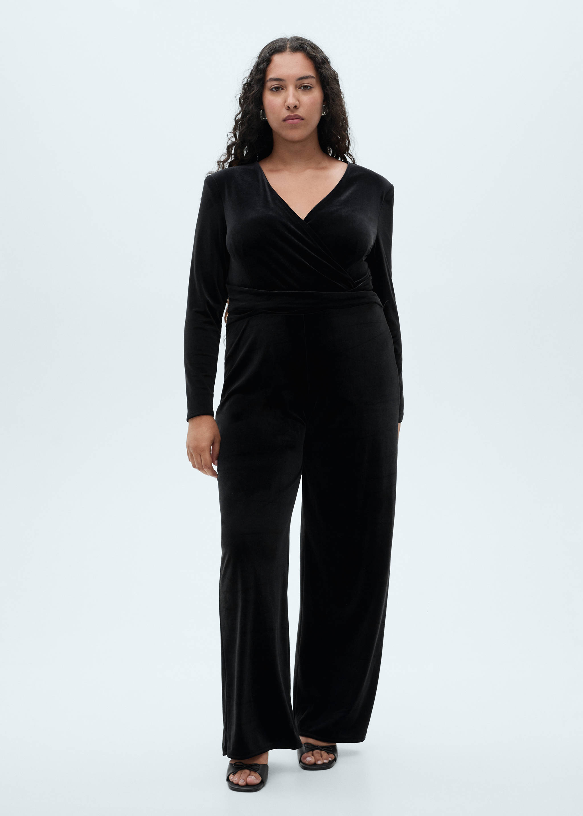 Crossed velvet jumpsuit - Details of the article 3