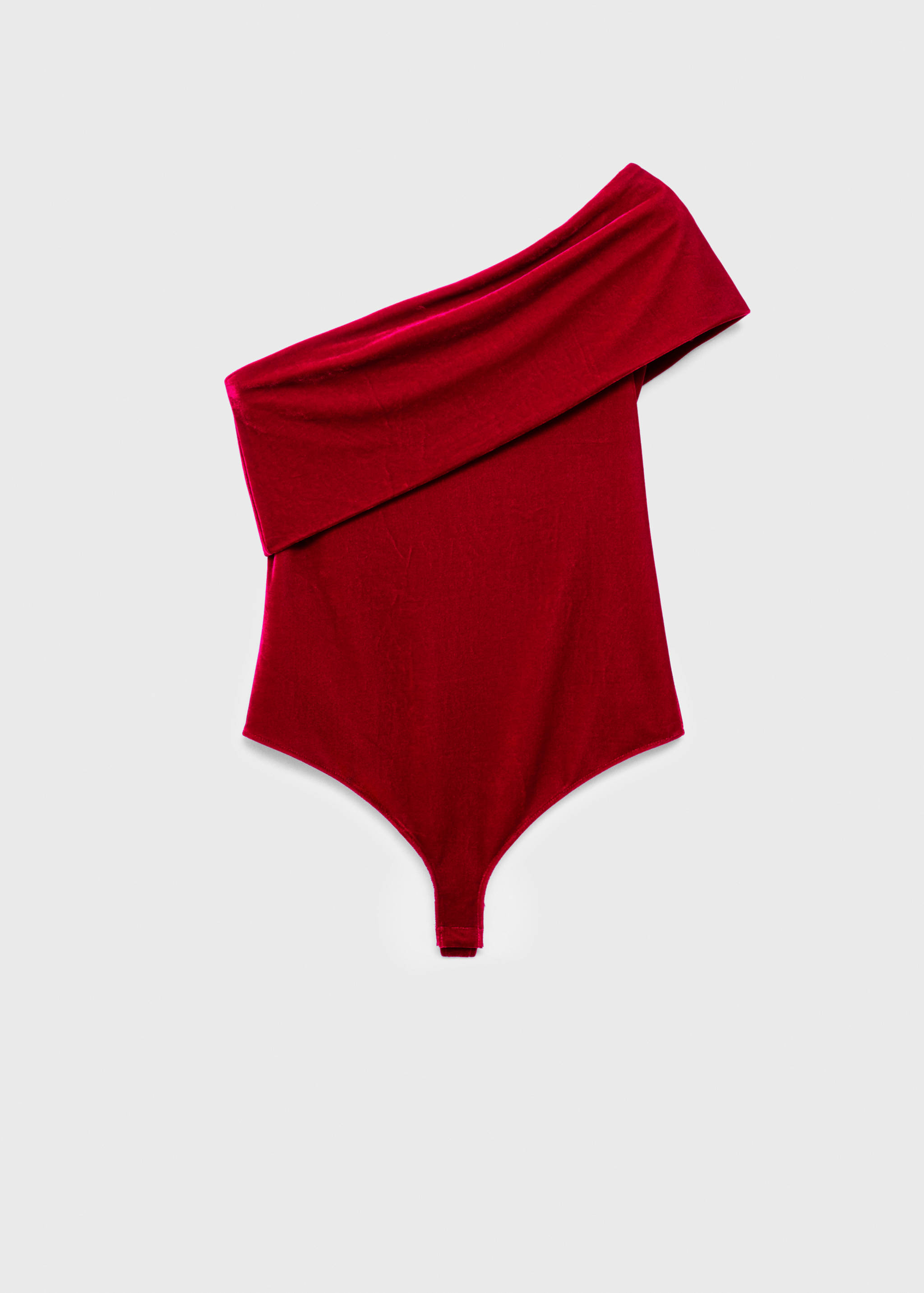 Asymmetric velvet bodysuit - Article without model