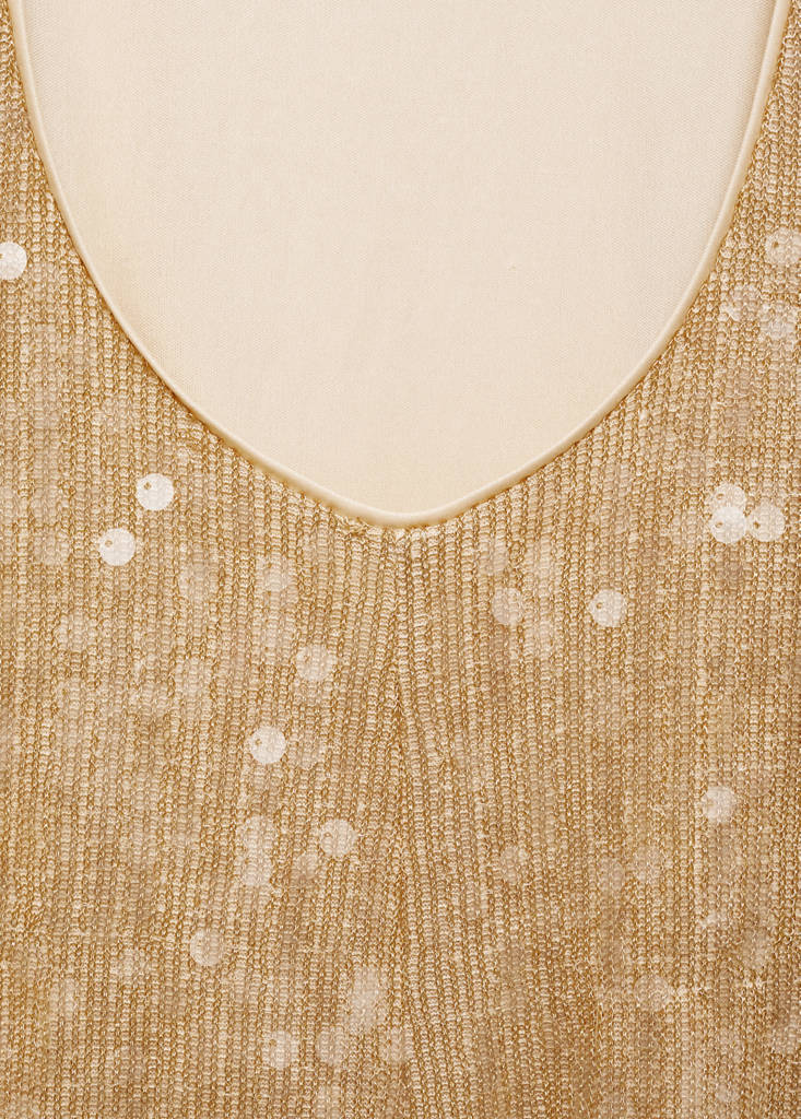 mango gold sequin dress Scoop-back - Women lilac dress