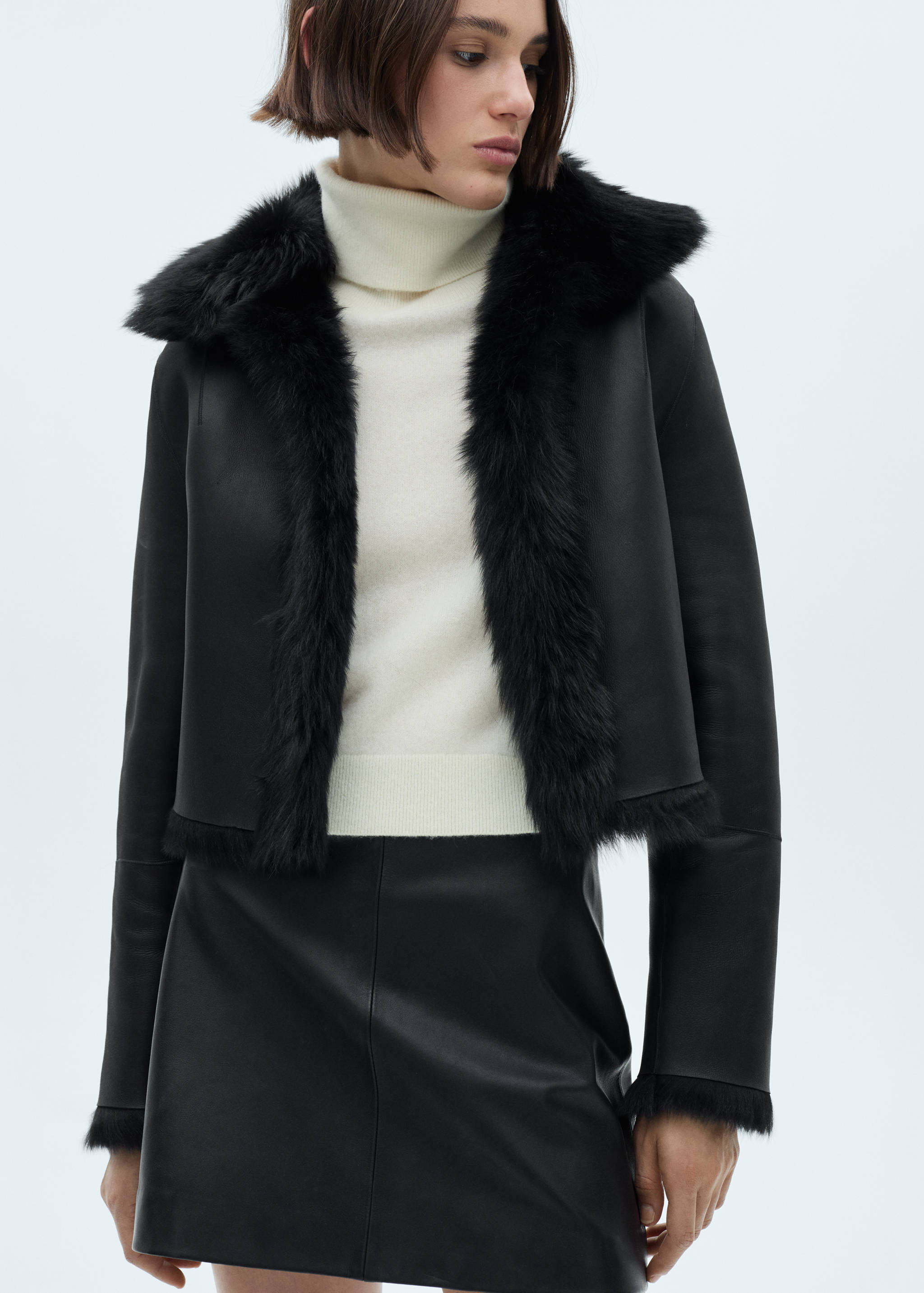 短款毛皮大衣 - null