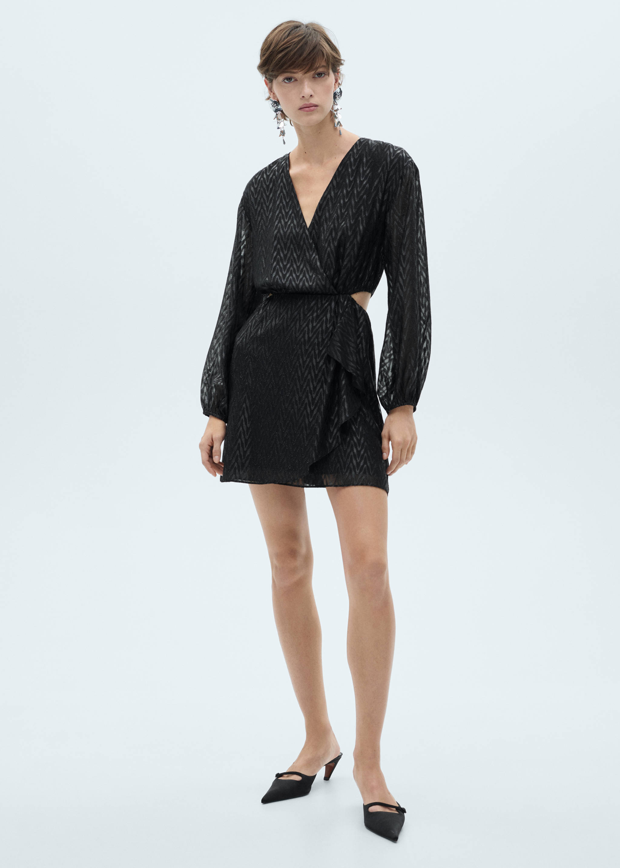 Wrap dress with side slits - General plane