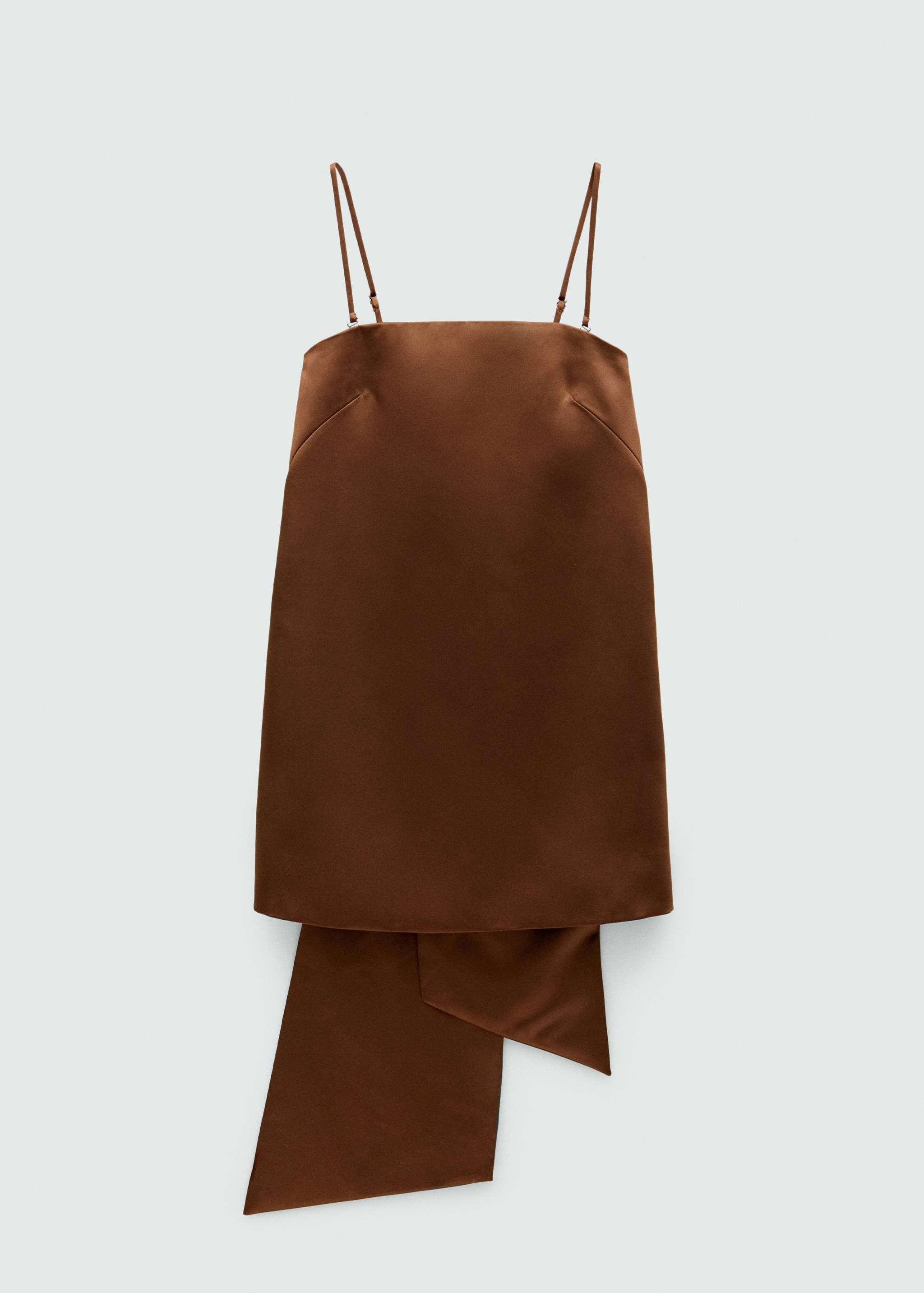 Short strapless satin dress - Article without model