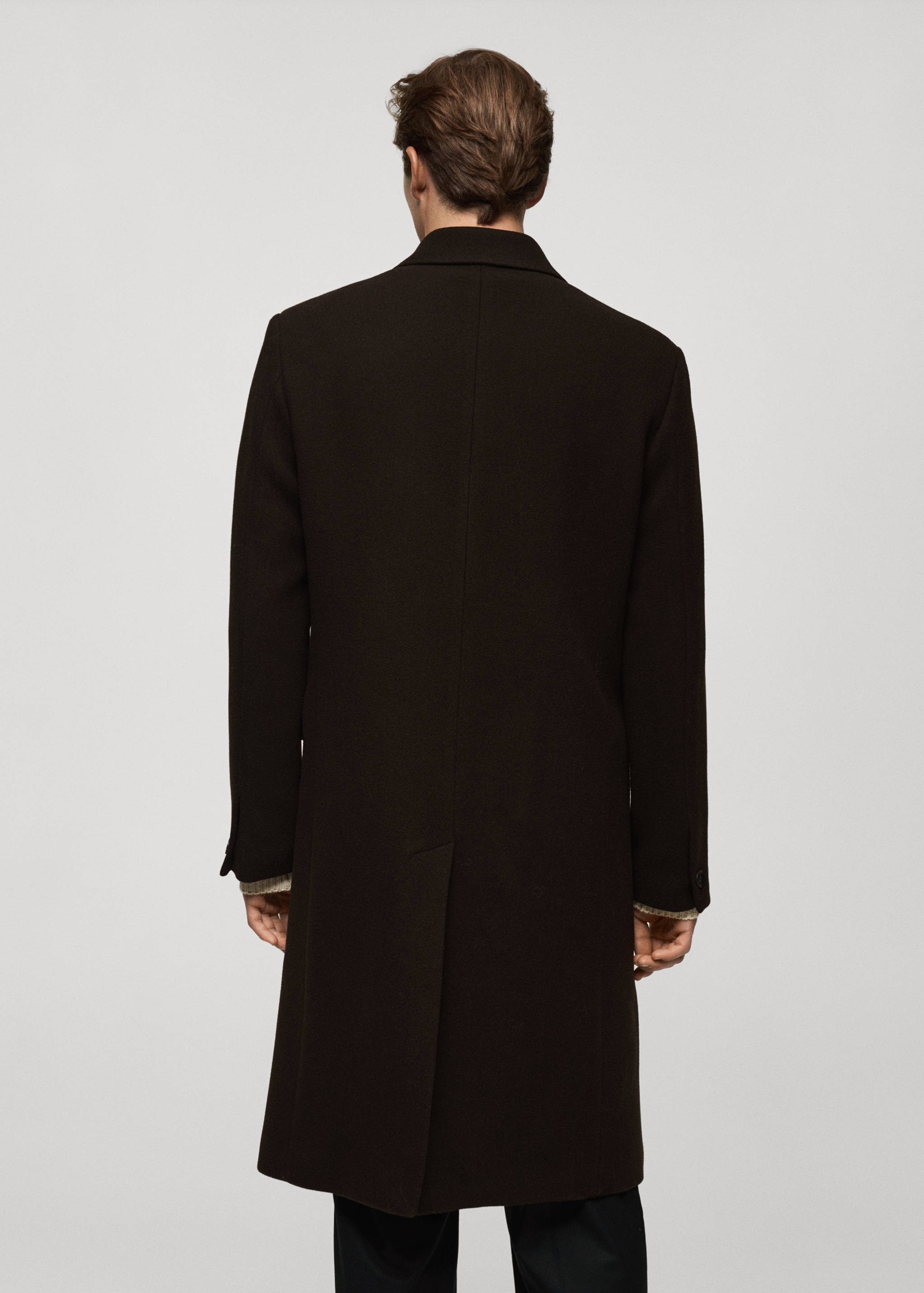 Relaxed-fit long wool coat - Reverse of the article