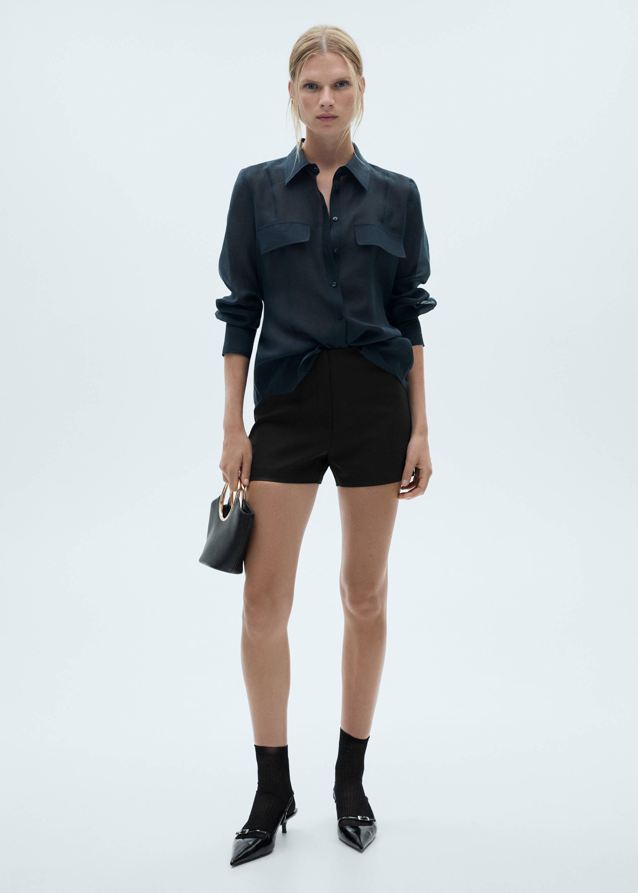 High-waist straight shorts - General plane