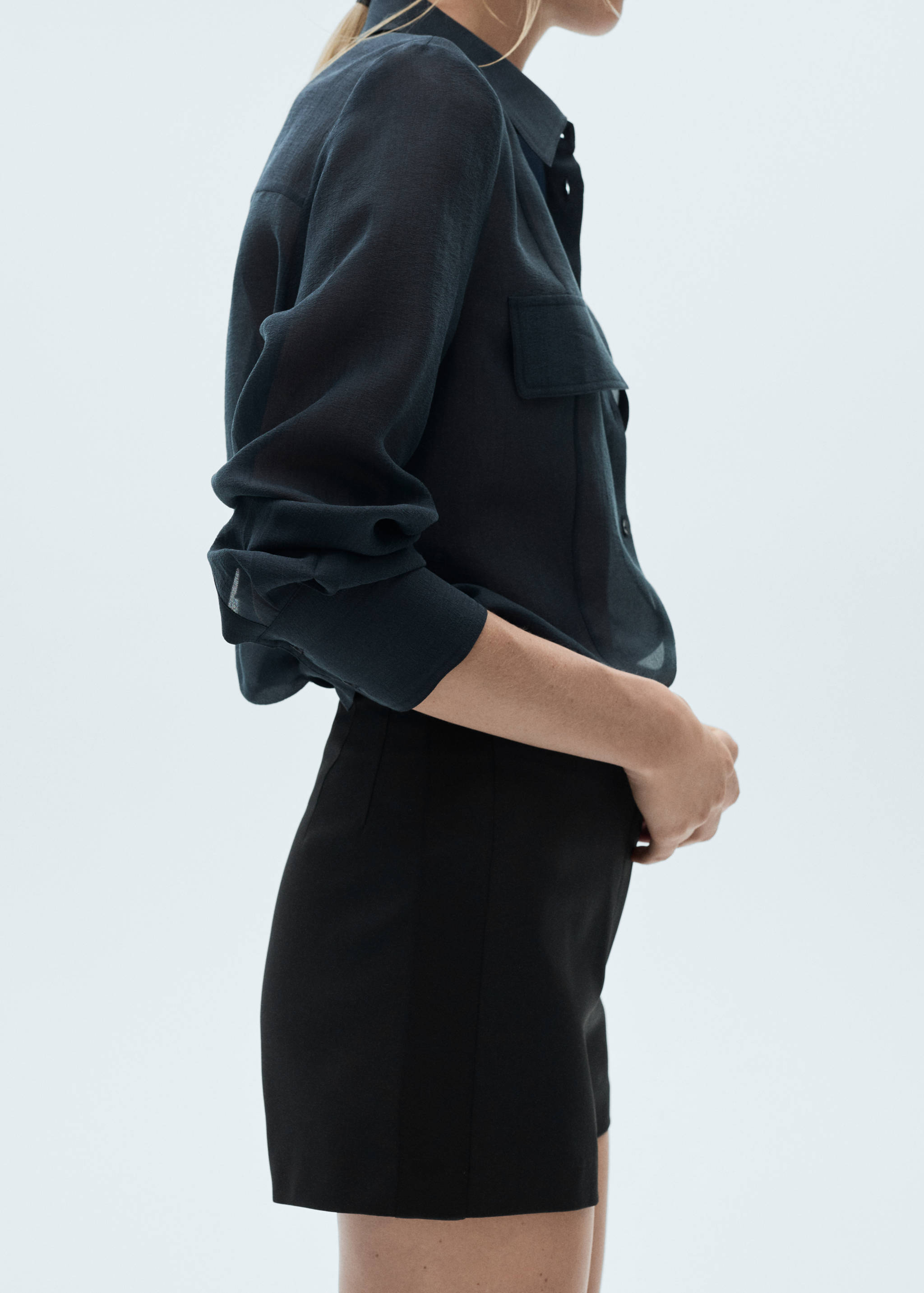 High-waist straight shorts - Details of the article 6