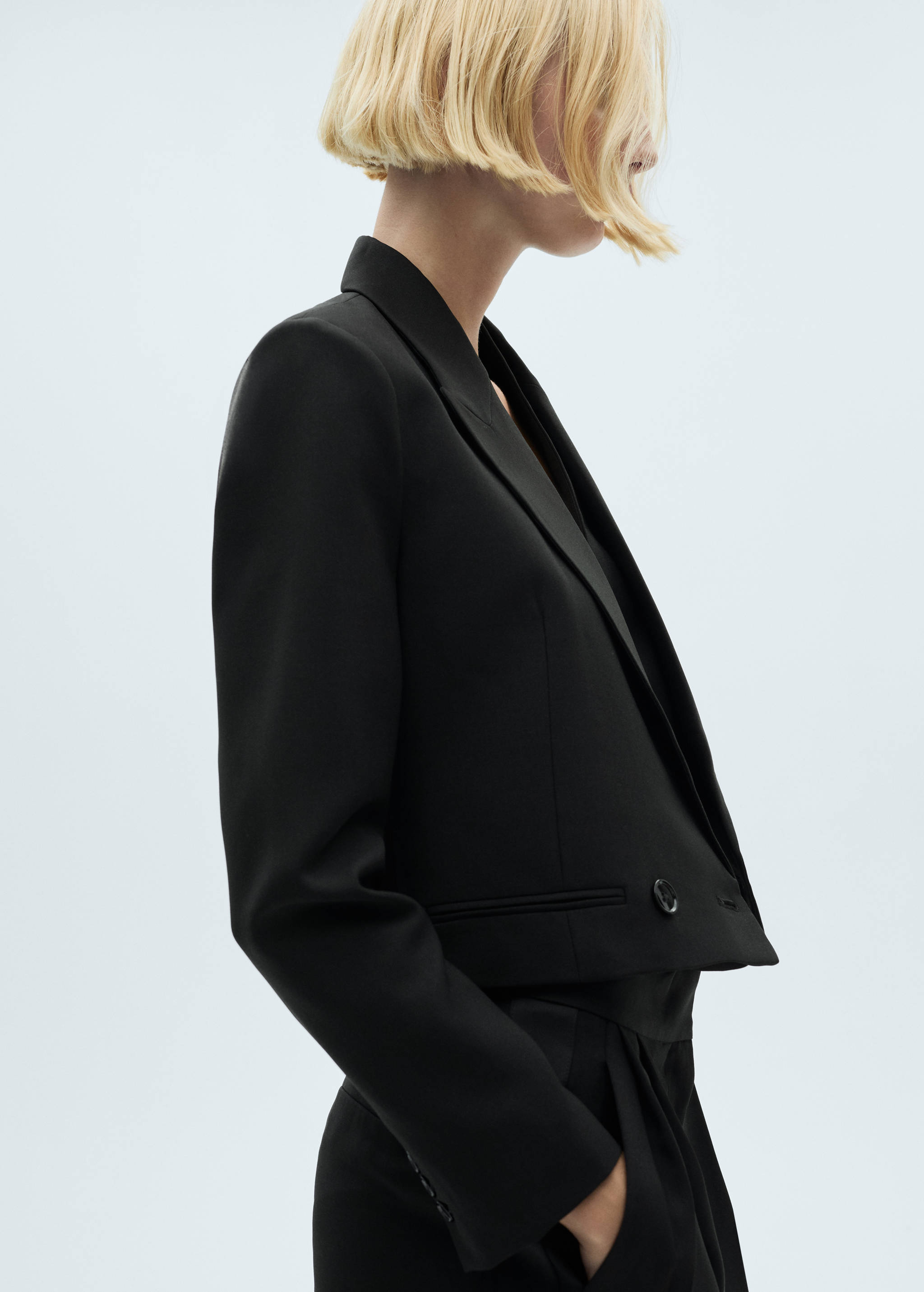 Double-breasted cropped jacket - Details of the article 6