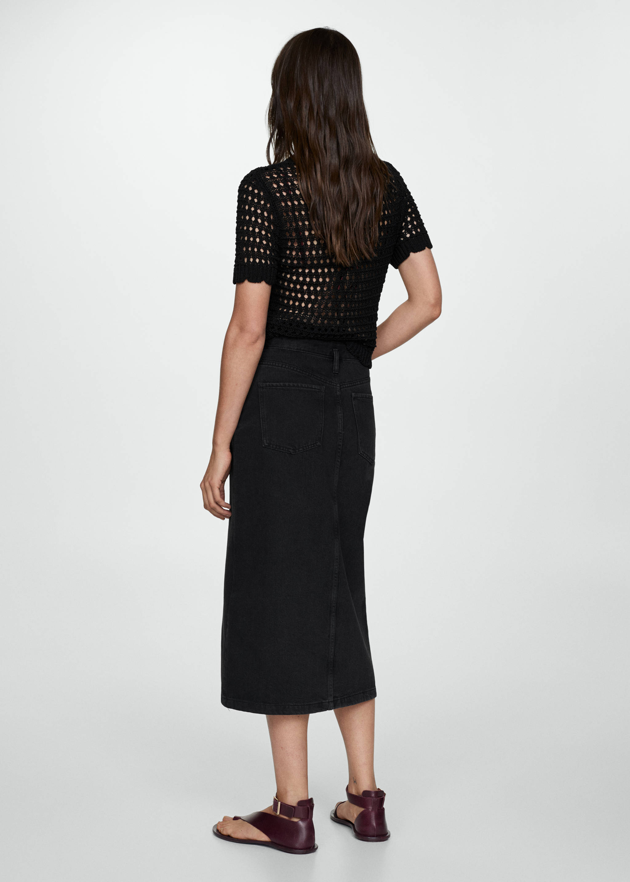 Jupe jean fendue - Verso de l’article